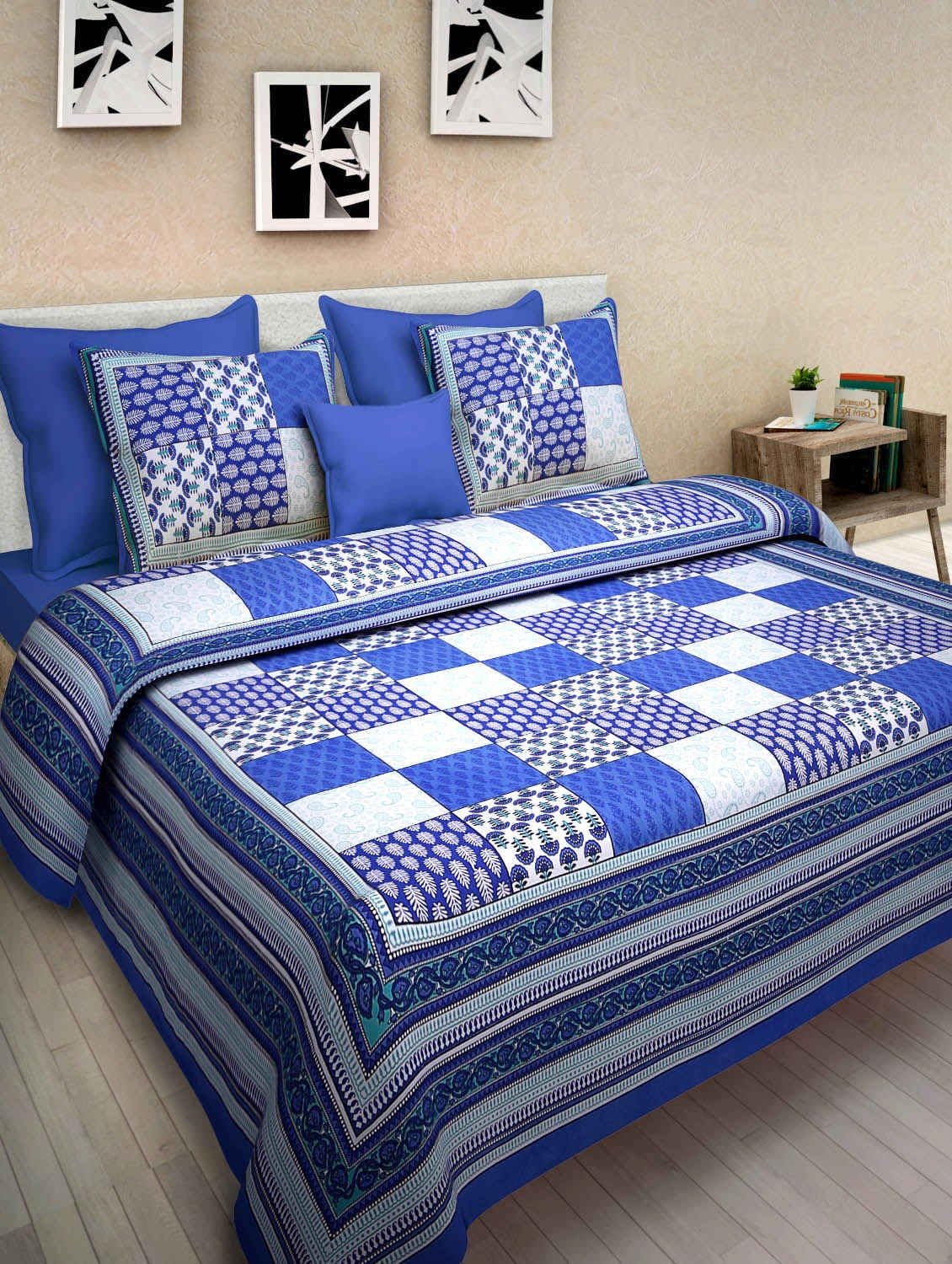Gemsandcraft Double Bed Sheet Rajasthani Print Double Bed