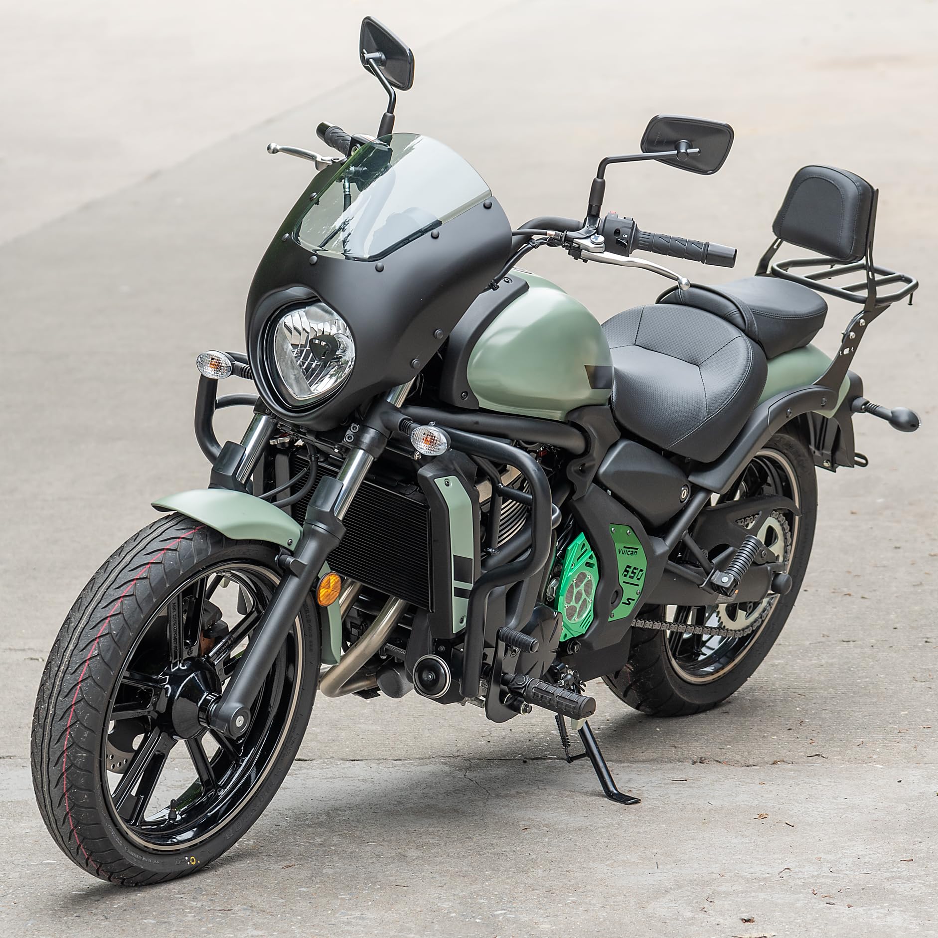 Sissy Bar - Schienale posteriore per moto, rimovibile, compatibile con Vulcan S 650 VN650 EN650 2015-2022 16 17 18 19 20 21