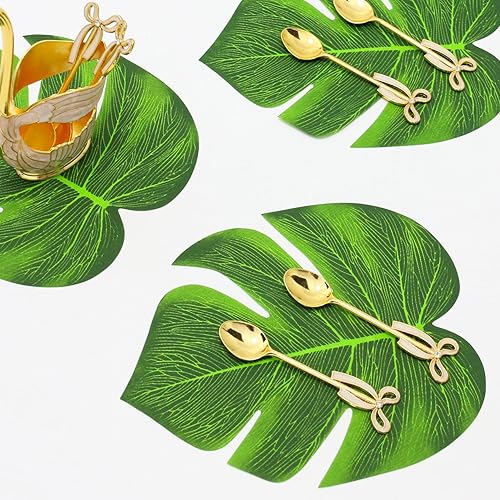 Miniatura 5 de 60 piezas de hojas de palma artificiales, decoración de fiesta de hojas tropicales, hojas de palma sintéticas para safari, selva, hawaiano, Luau,