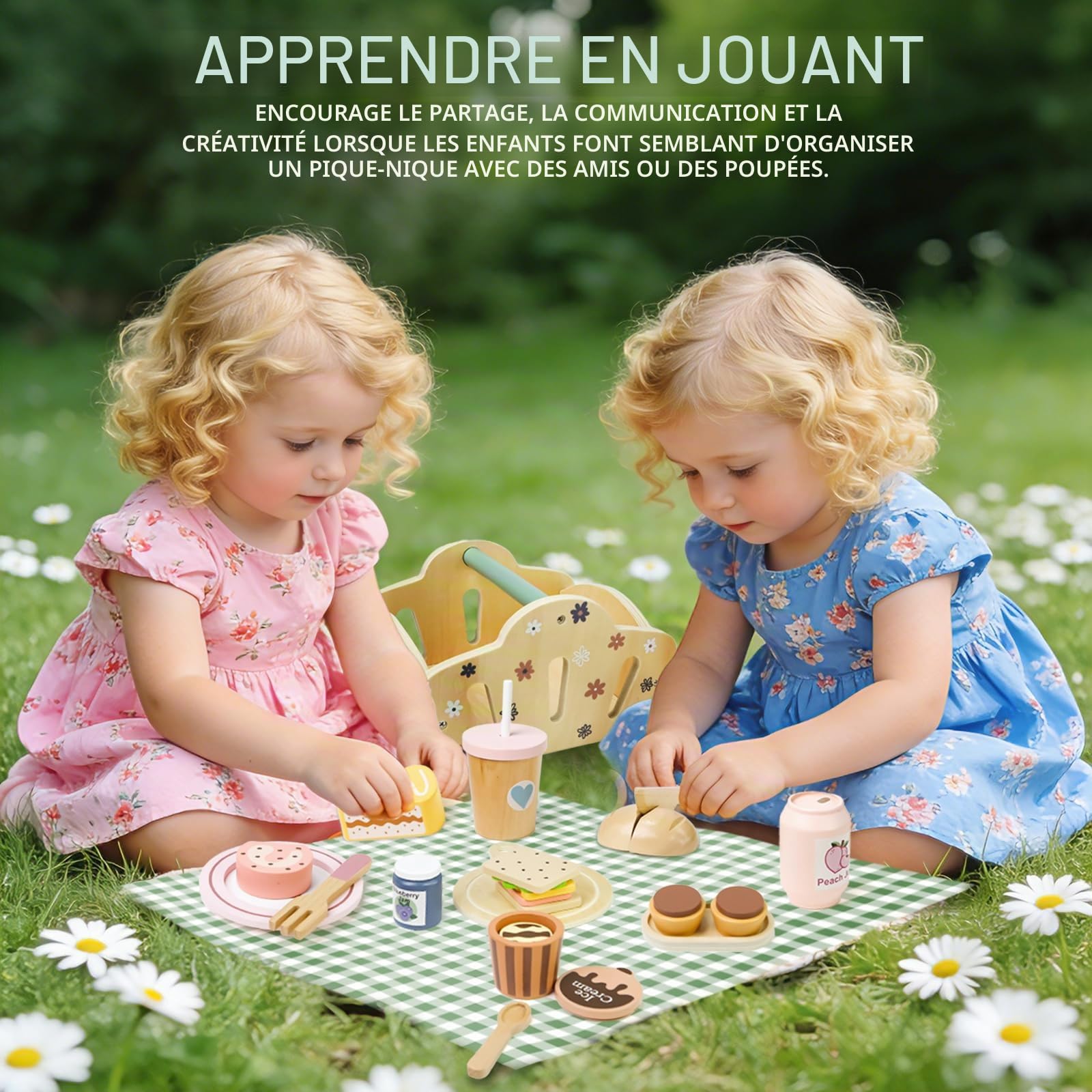 Jouet de Cuisine en Bois, Cuisine Jeux Accessoire Aliment Nourriture, Jouet Éducatif Éveil Montessori,Jeu de Rôle Jouet en Bois Cadeaux d'anniversaire,Noël pour Garçons Filles