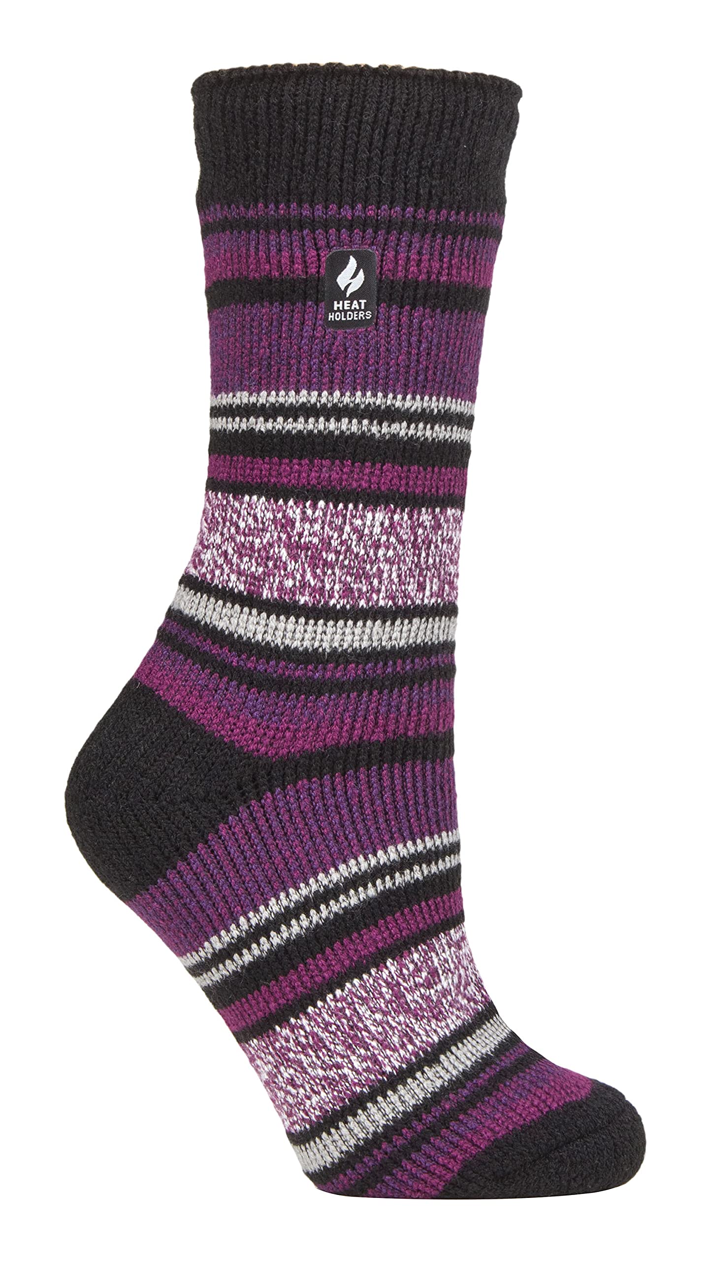 Heat Holders Women's Black Barcelona - Thermal Socks For Winter | Outdoor & Indoor Socks | Cuddly & Fluffy | Gifts For (4-7, Black (Barcelona))