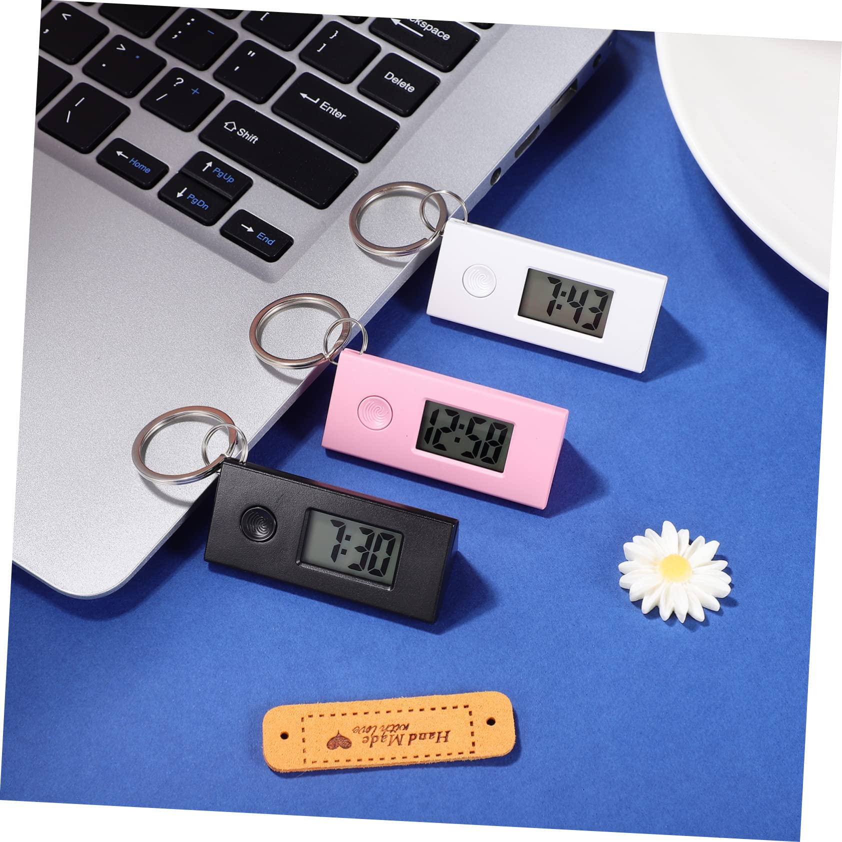 LIFKOME 6 Relojes de Bolsillo Digitales Llavero, Pequeños y Portátiles, Material Abs Plástico, Ideales para Exámenes y Uso Médico Profesional