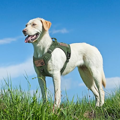 Miniatura 9 de rabbitgoo Arnés para perros pequeños, medianos y grandes, chaleco de servicio táctico militar sin tirones con tiras reflectantes y asa de control,