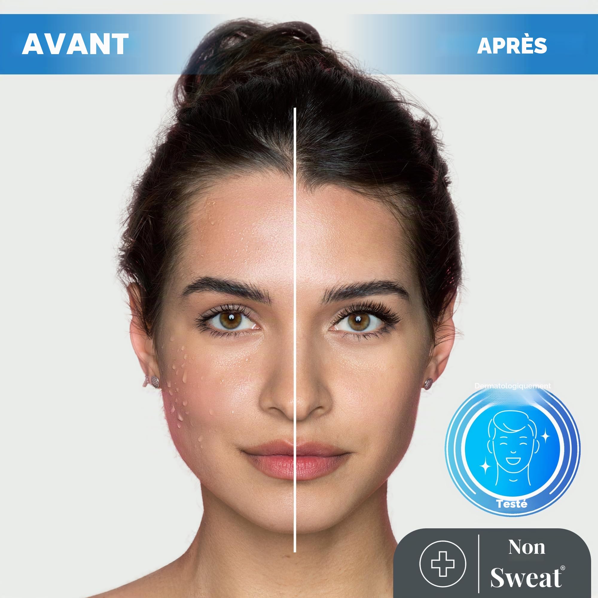 No Sweat Gel Anti-Transpirant 50 ml - Pour le Visage, le Cou et la Nuque - Prévient l'Excès de Transpiration et la Brillance - Idéal pour le Travail Actif