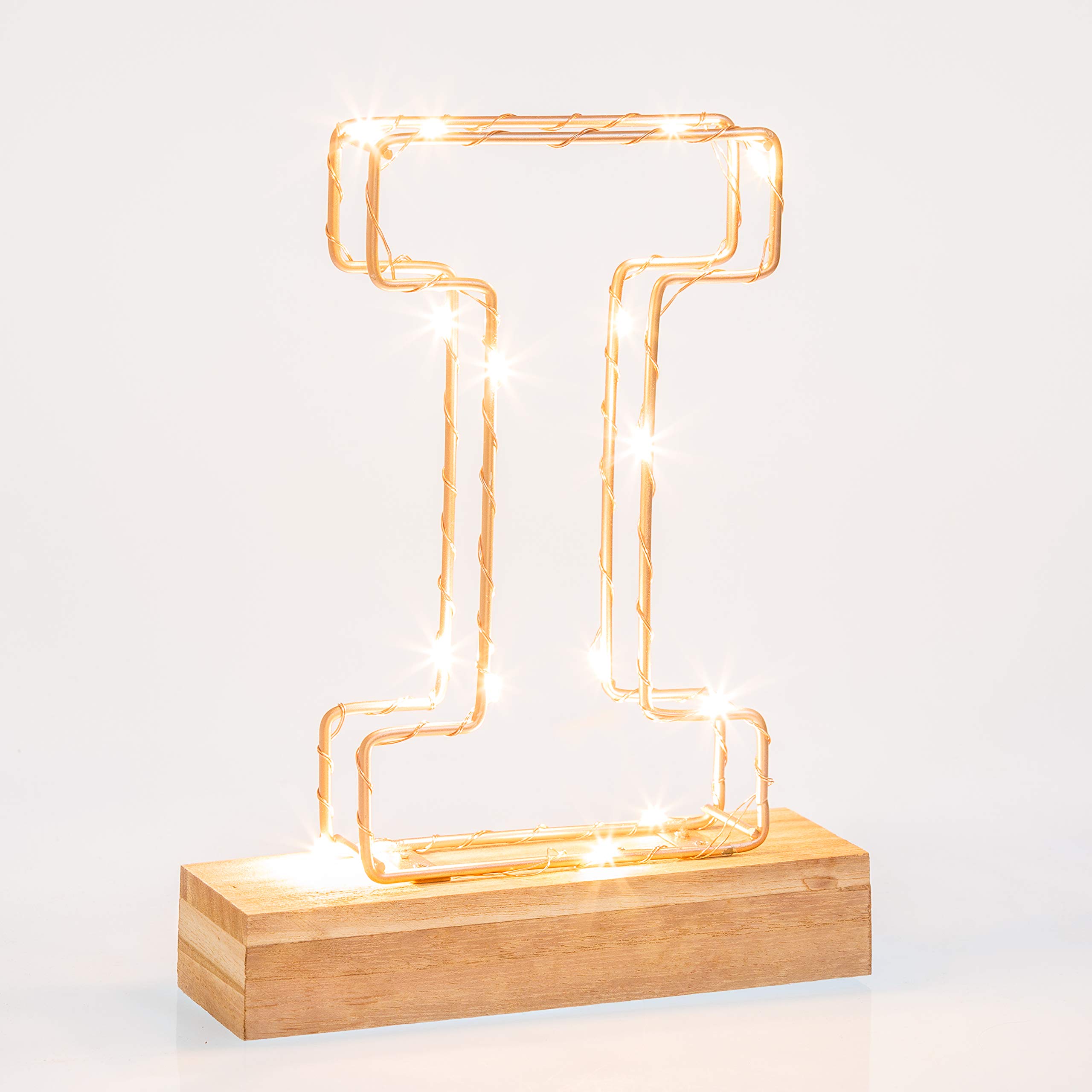 Echo Three Letter Light Wire Frame I - Rose Gold