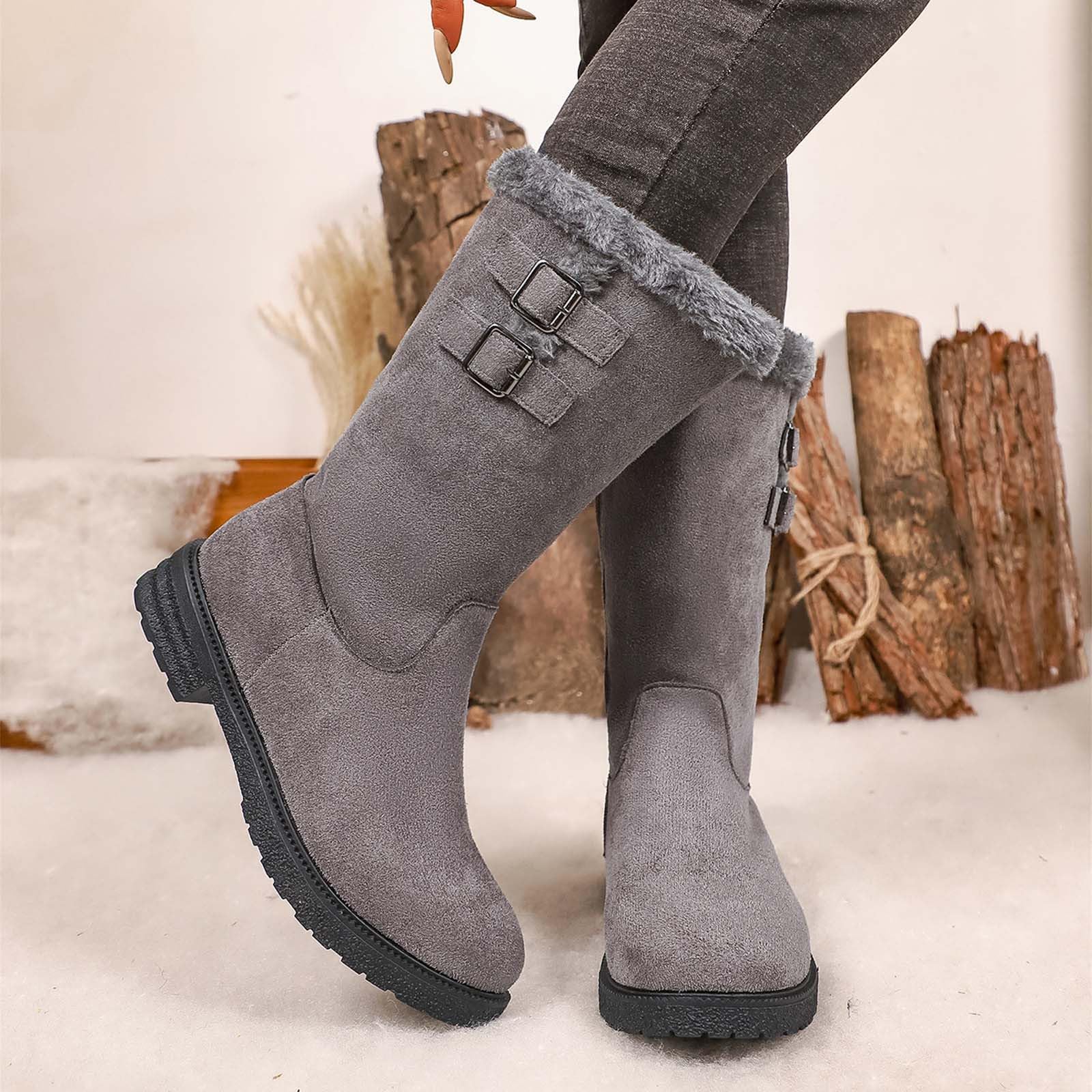 Stivaletti da Neve Donna Morbidi Foderati Casual | Materiale Morbido e Fodera Calda, Stivaletti Casual per Inverno e Passeggiate