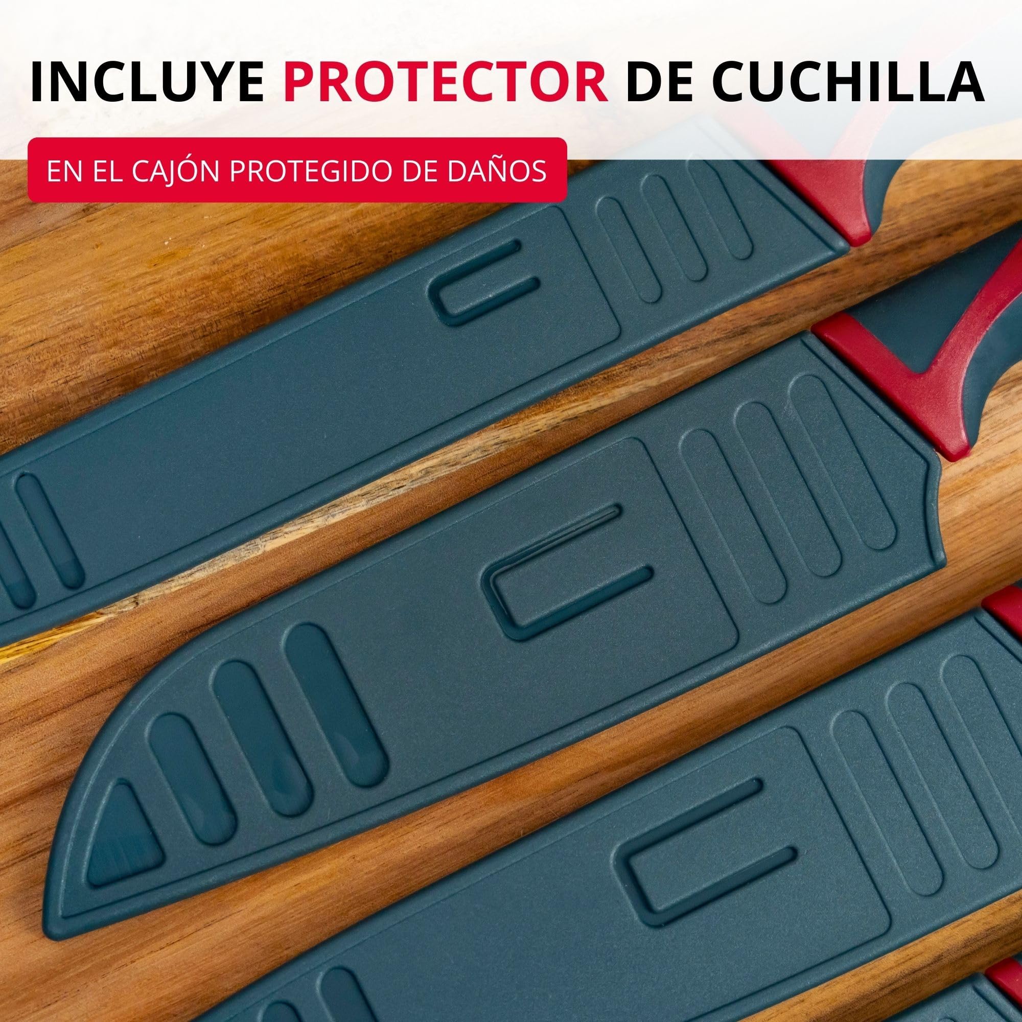 Westmark Cuchillo para pan, Con hoja dentada larga, Longitud de la hoja: 20 cm, Con protección de la hoja, Acero inoxidable/plástico, Antracita/rojo, 14552280