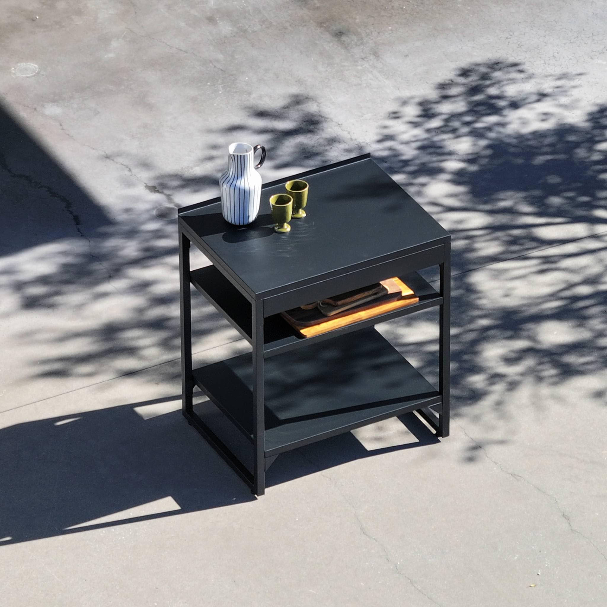 sweeek - Cuisine extérieure acier 2 étagères L80cm noir - Kea