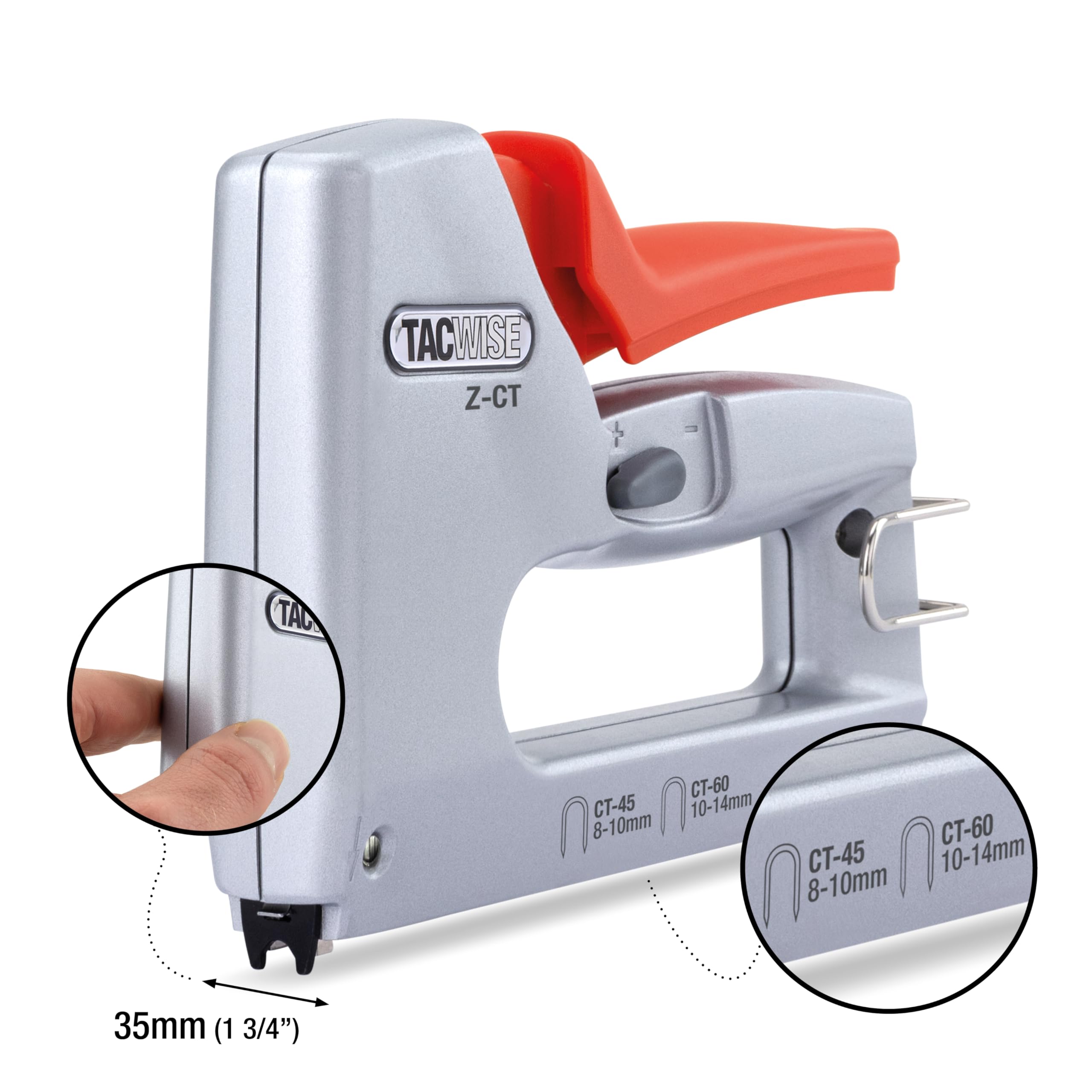 Tacwise 1763 Z-CT Duo Graffatrice in Metallo per Cavi con 4000 Punti, Utilizza Punti CT-45 e CT-60