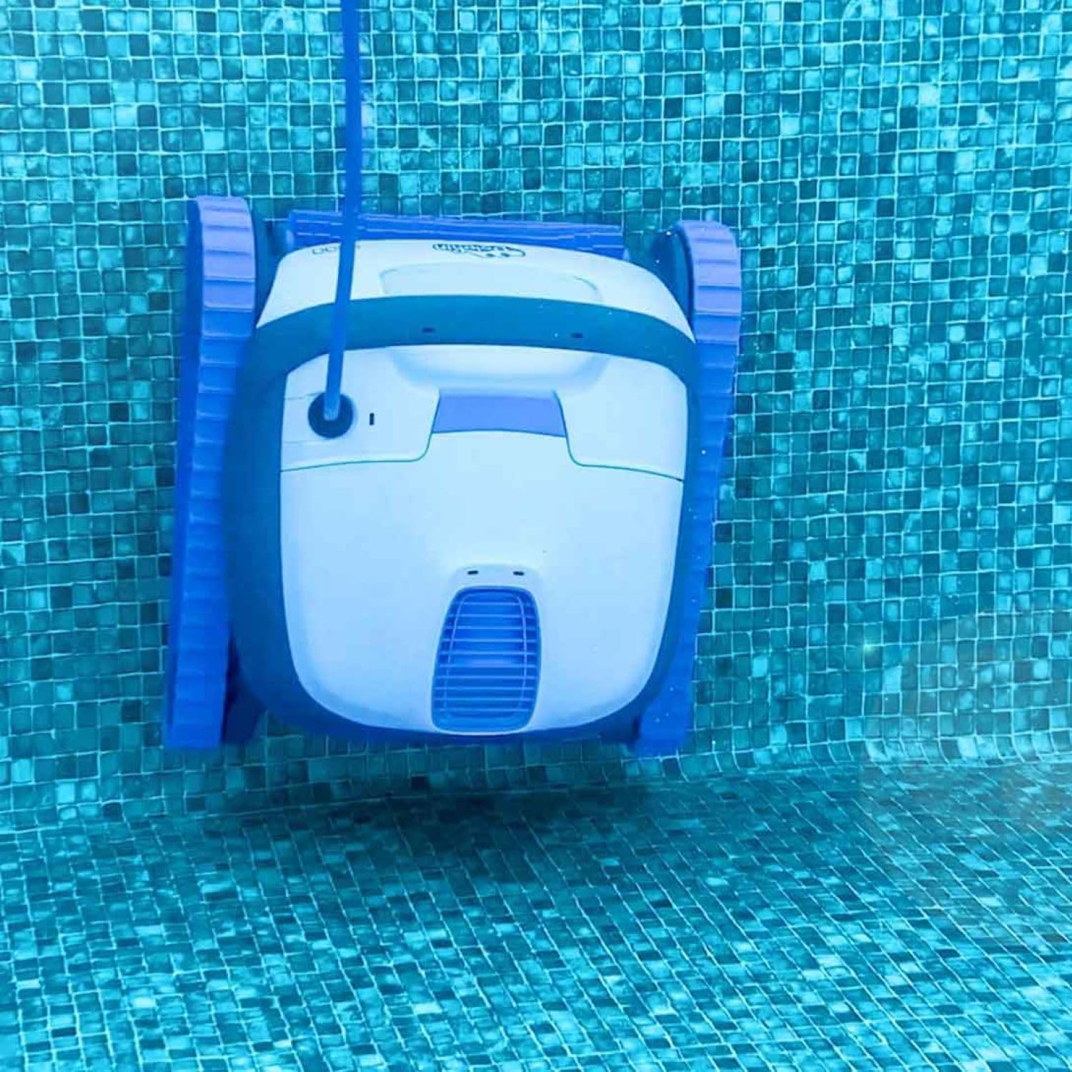 Dolphin S100 Robot Piscine Nettoyage des Parois, Aspirateur Piscine avec Système de Filtration Fine et Ultra Fine, Navigation Intelligente, pour Piscine Hors-Sol Jusqu’à 10 m