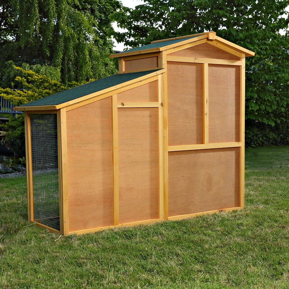 Melko Hasenstall Kaninchenstall XXL mit Freilaufgehege 140x115x60 cm Holz