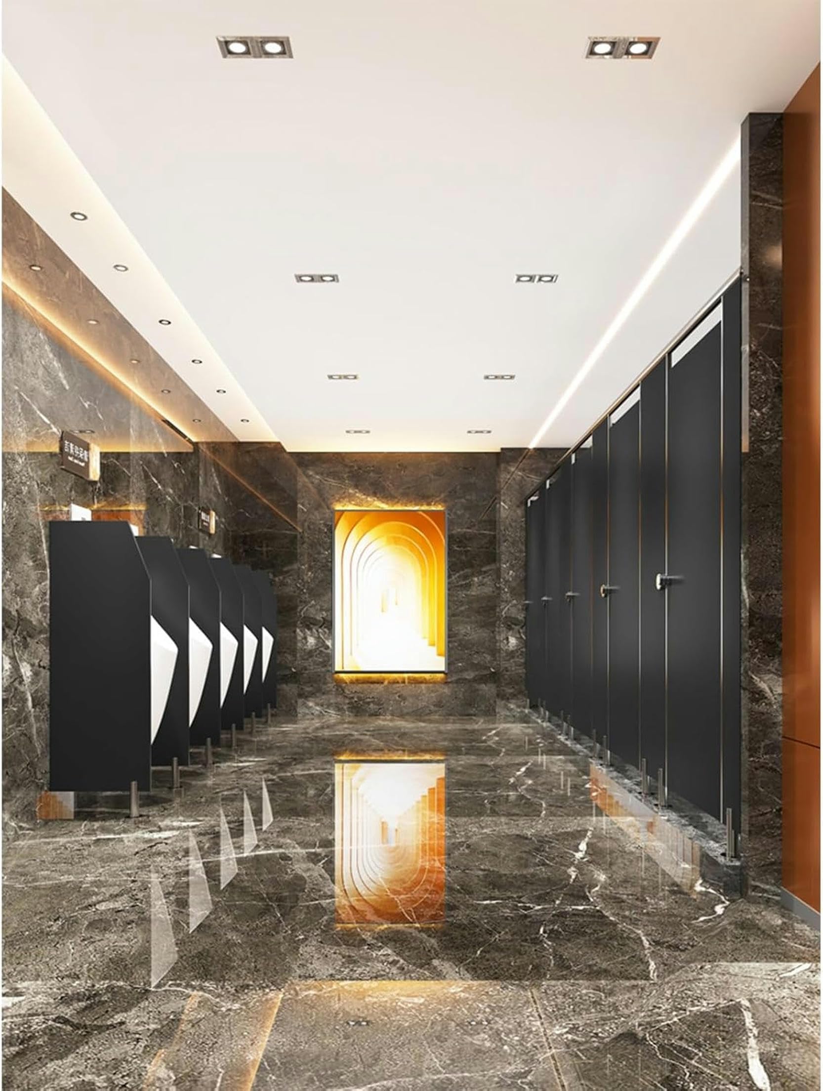 Mampara divisoria para urinarios Masculinos, Pantalla deflectora con herrajes de Acero Inoxidable, Separador de Pared para baños públicos, Ideal para hoteles, Estaciones y Bares.