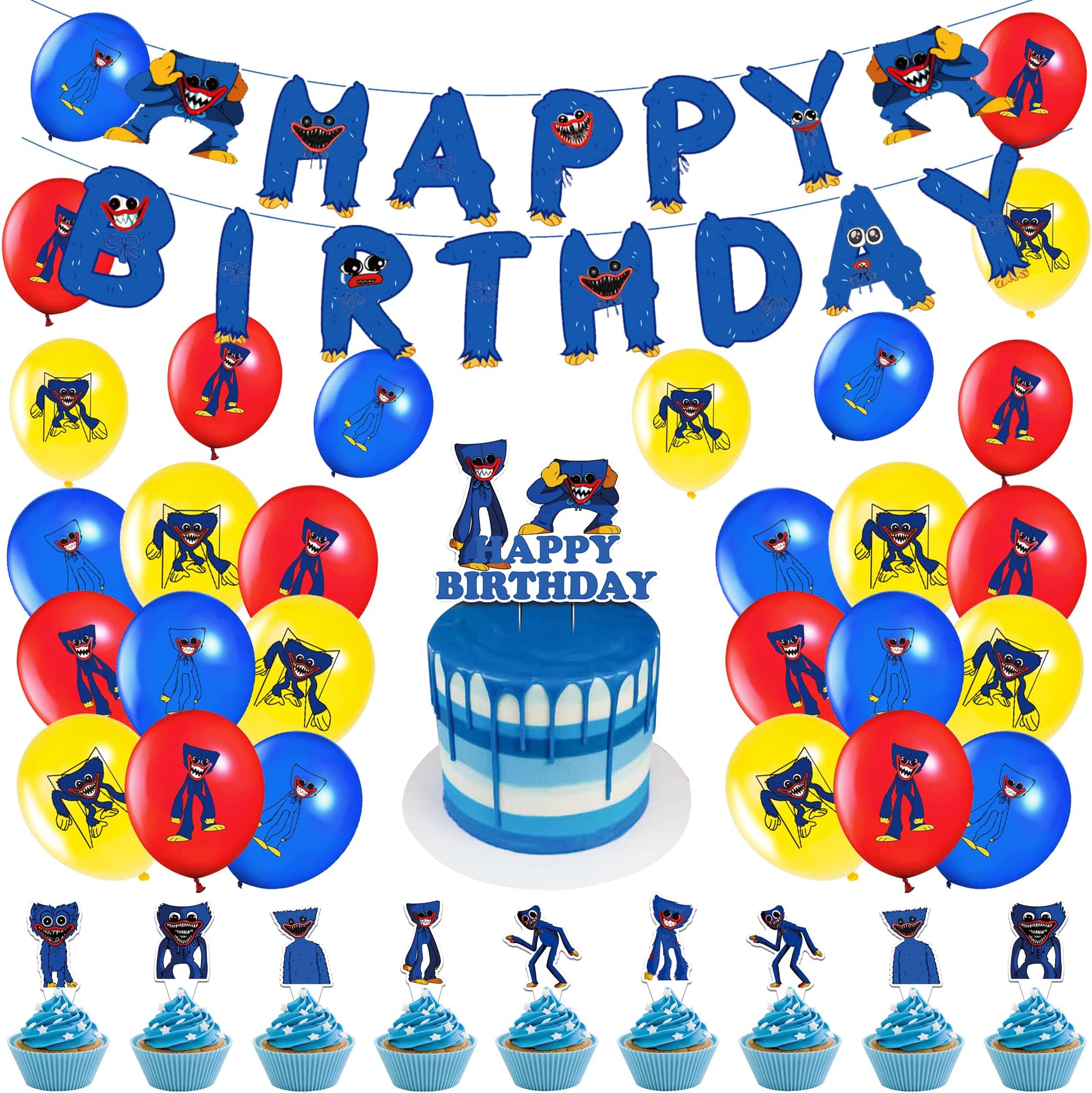 Decoration Birthday Poppy Playtime Birthday Decoration Game Balloons Video Game Birthday Balloons Huggy Wuggy Poppy Playtime Party Decoration Video Game Birthday Decoration Game Garland Cake Topper