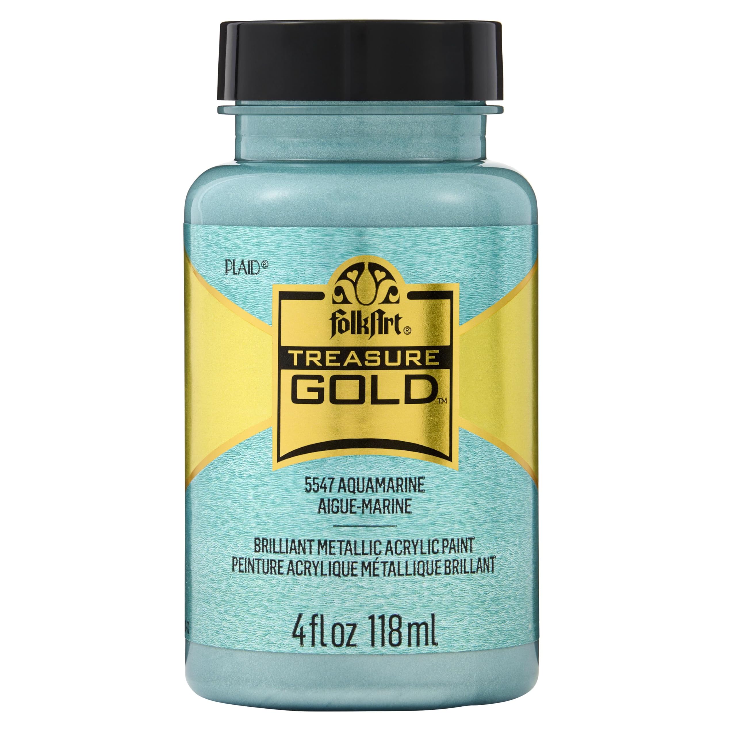 FolkArt Treasure Gold Brilliant Metallic Paint, 4 oz, Aquamarine