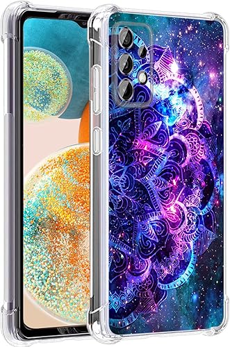 Funda para Galaxy A23 5G, diseño de mandala morado con protección contra caídas, a prueba de golpes, TPU de cuerpo completo, resistente a los