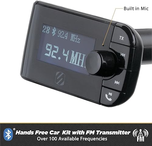 Miniatura 3 de Scosche SBTFM2-XCES0 Select Bluetooth 5.0 Kit de coche Transmisor FM con pantalla LED y puertos de carga duales