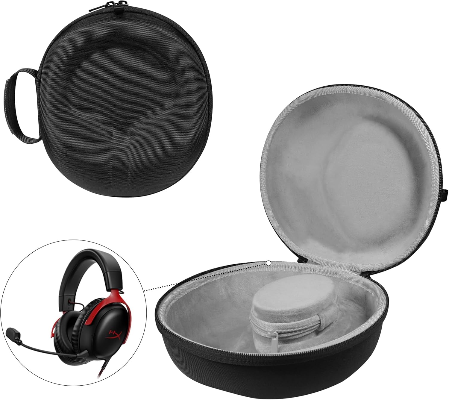 Hard Organizer Portable Travel Carry Case for Sony H9/PS4/PS5 Headphones, Headset, and Audio Devices - Waterproof, Shockproof & Durable Protection, Black - Large