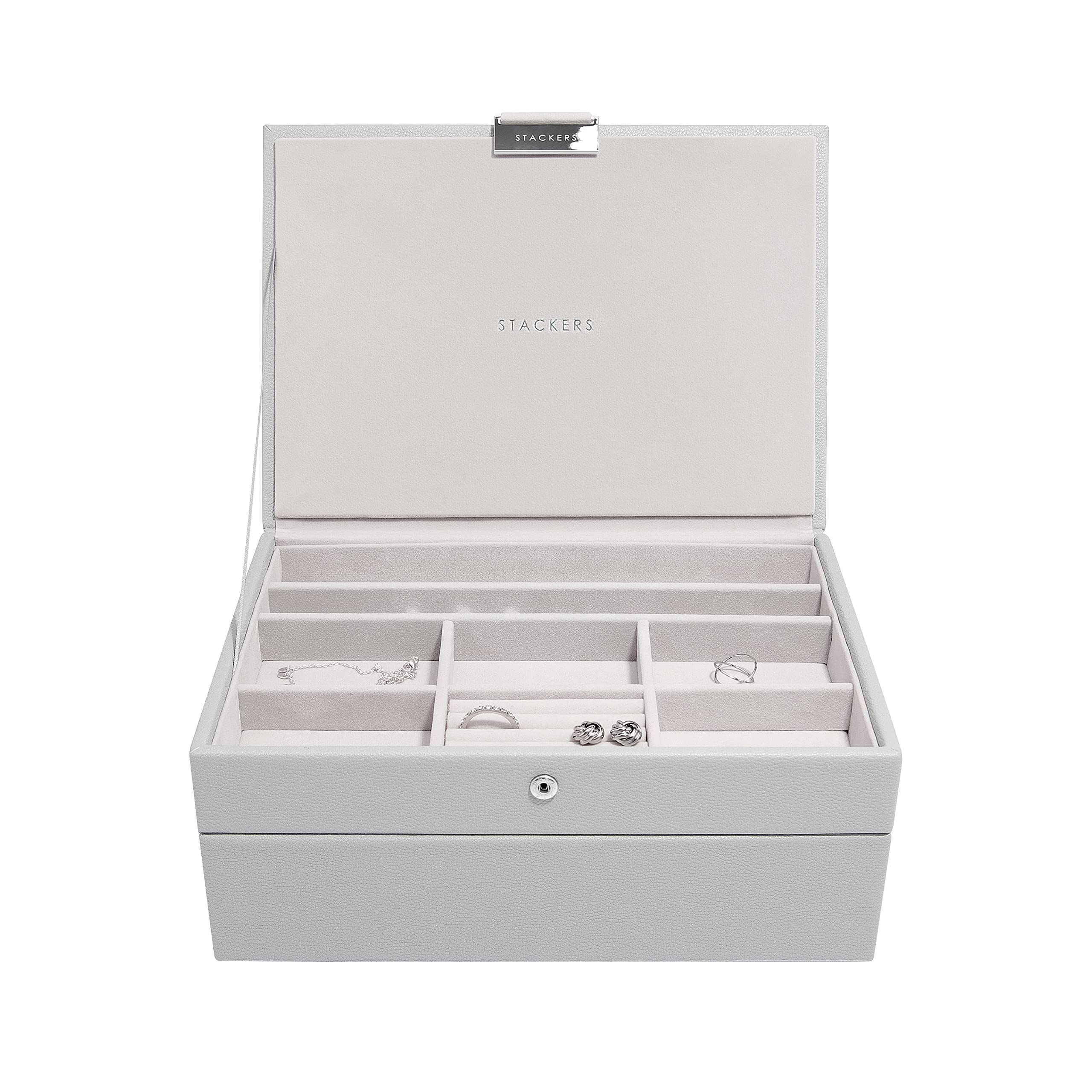 Stackers Pebble Grey Classic Jewellery Box, Set Of 2