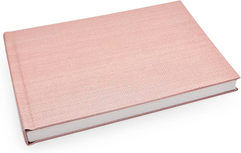 Álbum de fotos Ical, encadernação fotolivro autocolante, folhas de papel rígido branco, para 20 fotos 10x15cm horizontal - linha Instalivro - modelo salmão com textura - 755