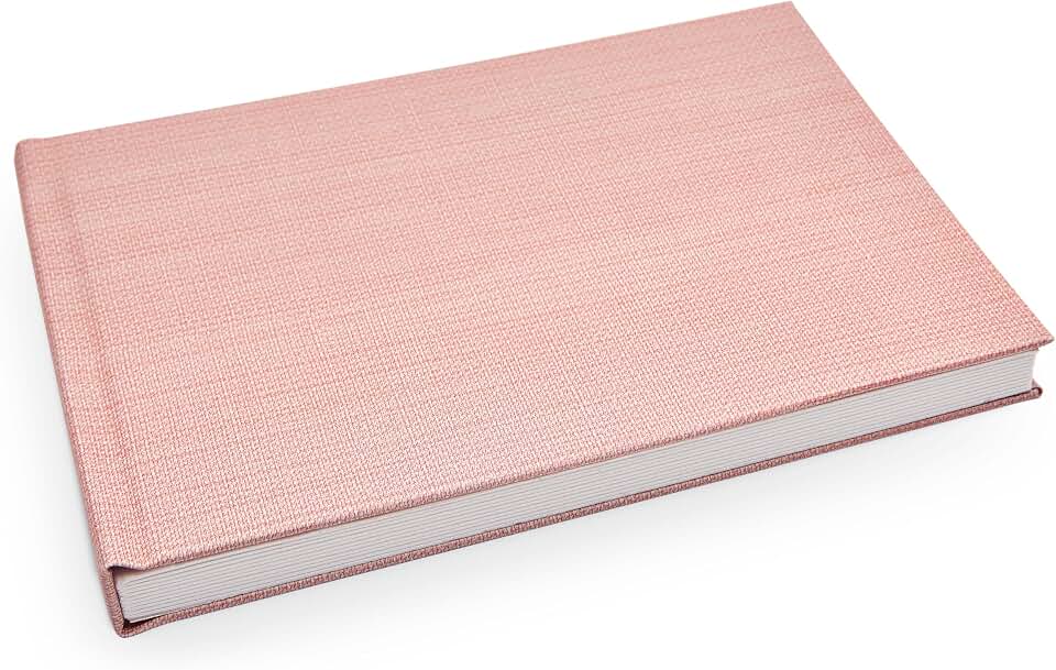 Álbum de fotos Ical, encadernação fotolivro autocolante, folhas de papel rígido branco, para 20 fotos 10x15cm horizontal - linha Instalivro - modelo salmão com textura - 755