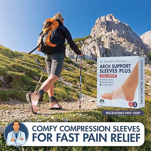 Miniatura 2 de Dr. Frederick's Original Mangas de soporte de arco Plus  2 unidades  Alivio de fascitis plantar y pies planos desarrollados por médicos  Tirantes