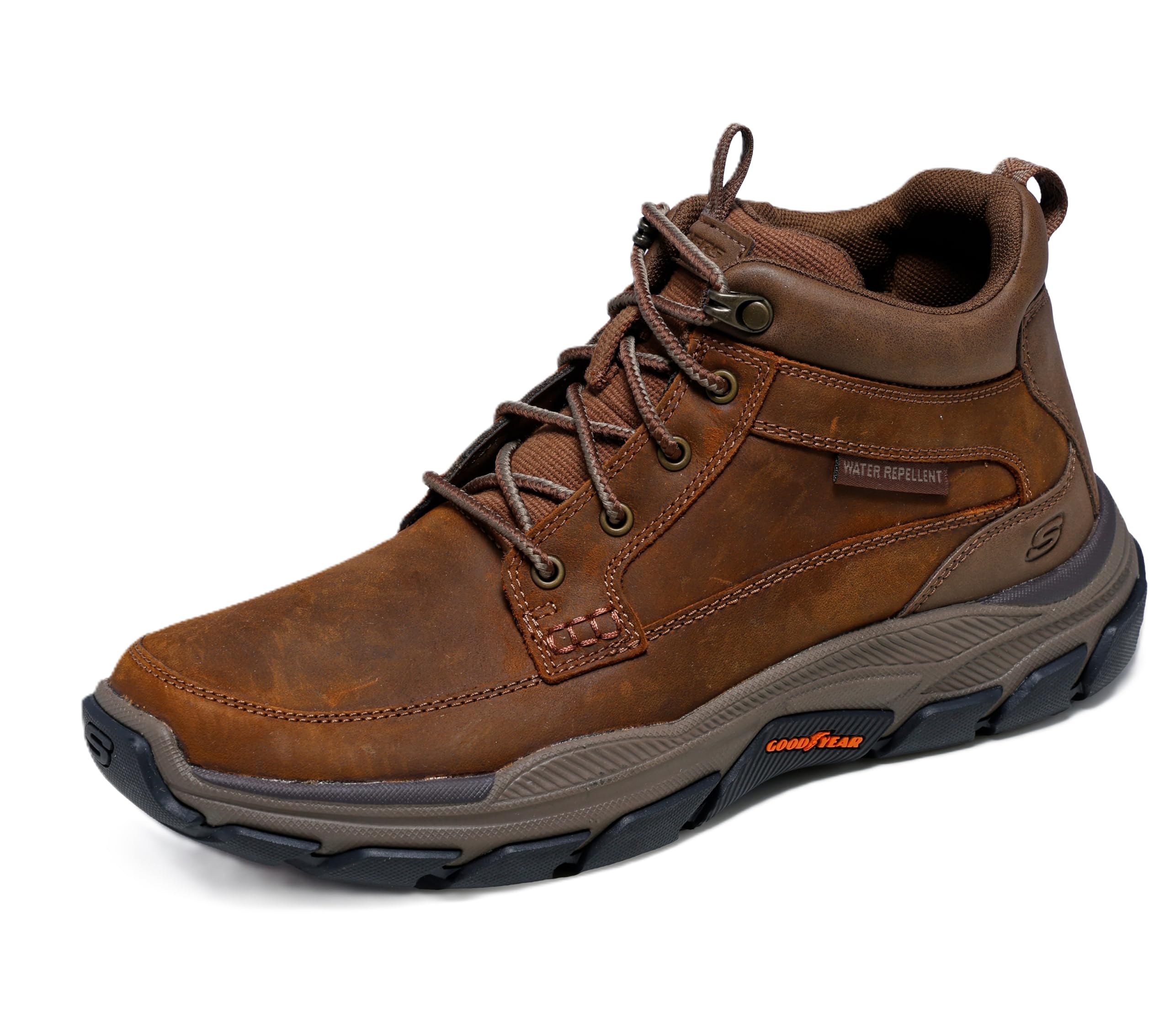 Skechers USA Men's Respected-Boswell 204454 Mid Top Leather Moc Toe Lace Up