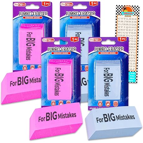 Jumbo Eraser Set: The Ultimate Mistake Eraser for Students and Professionals