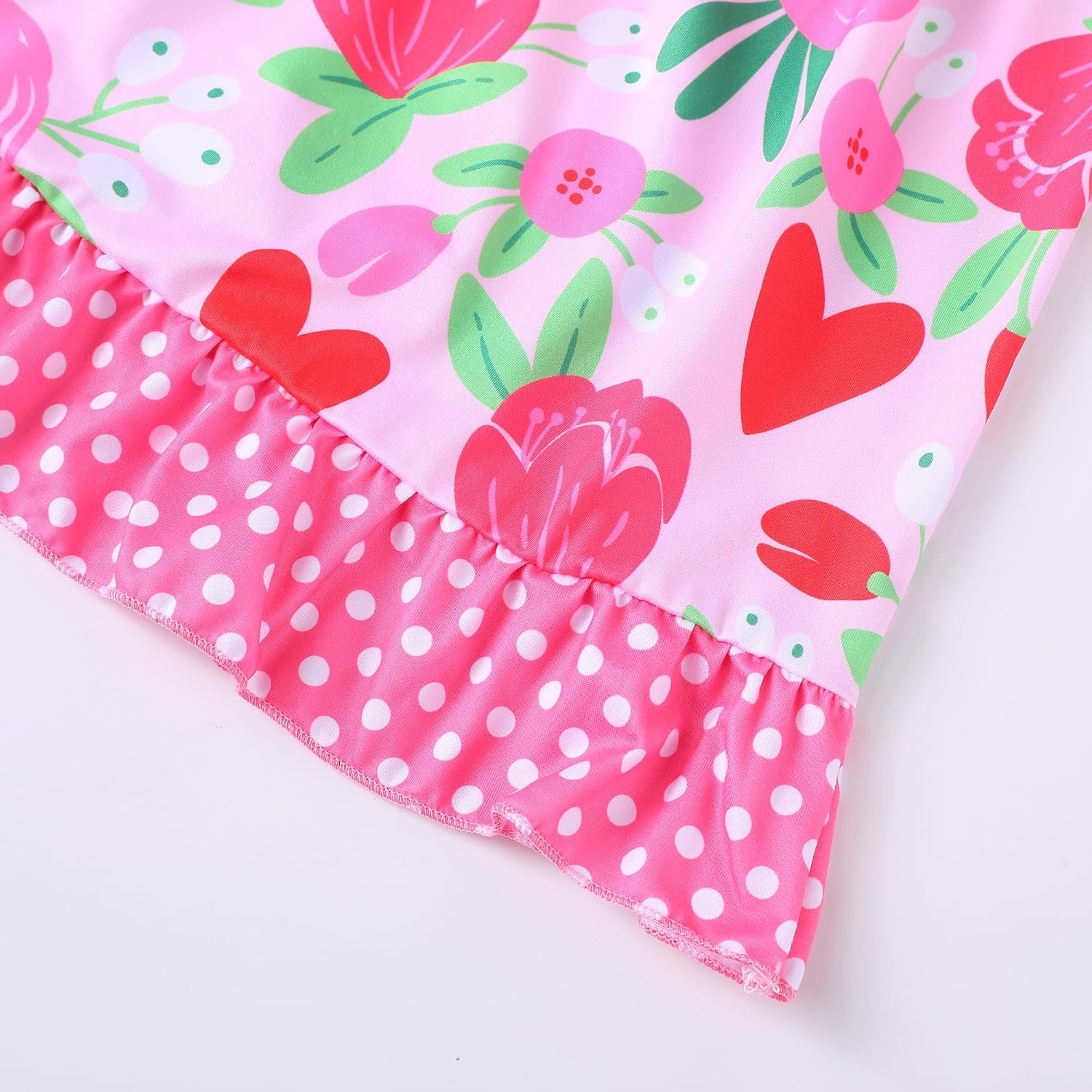 Valentine St Patrick Toddler Girls Dress Love Hearts Print Dresses Flutter Sleeve Clothes 3-8Y - Image 5