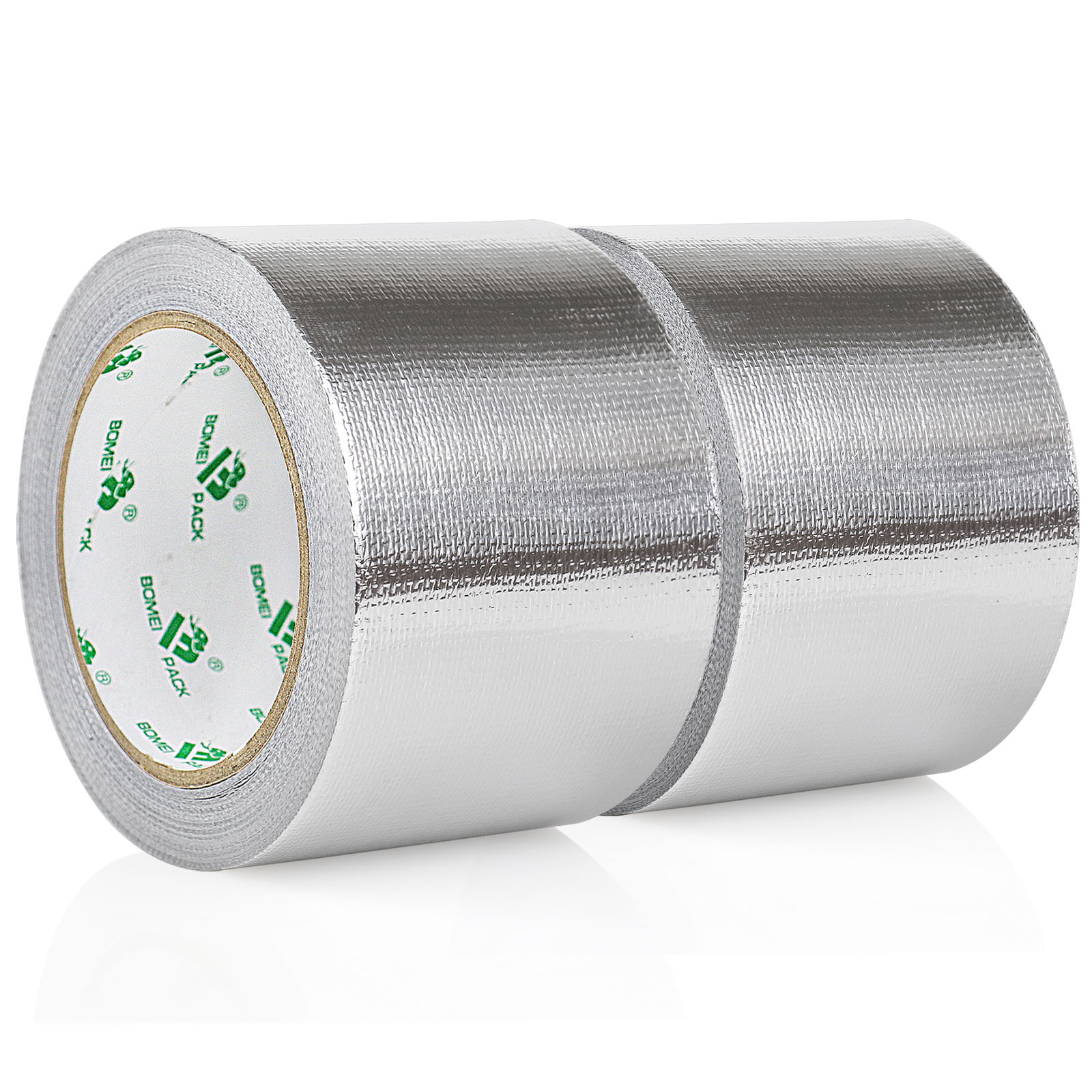 Image of BOMEI PACK Adhesive Aluminum Foil Heat Shield Tape 2 Pack 3inch x 66ft Barrier Fiberglass Thermal Insulation Reflective Material High Temp Protectionn