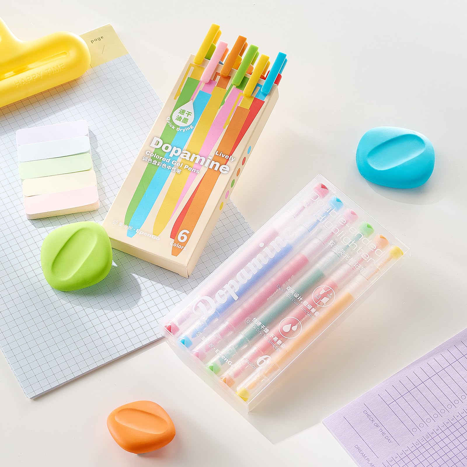 Bibelstifte und Textmarker, kein Durchlaufen, 6, ästhetische Pastell-Textmarker und 6 Pastell-Tintenstifte für Bibelstudium, Journaling, Schul- und Bürobedarf, Markierung