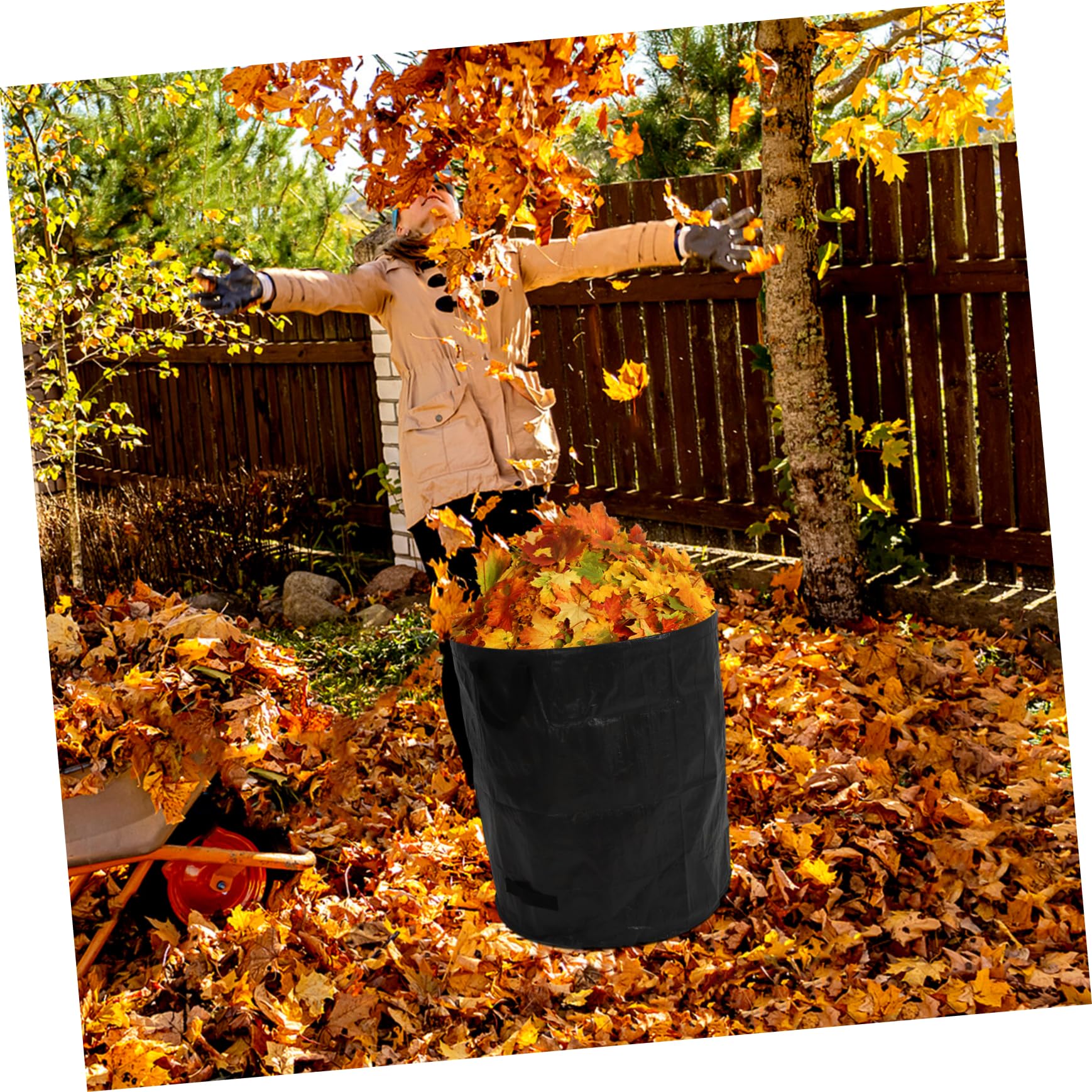 YARNOW 2pezzi Sacco Pieghevole per Foglie Cadute Sacco per Raccolta delle Foglie da Giardino per Rifiuti da Esterno Grande Capacità Sacchetto Riutilizzabile per Prato e Sacchetto