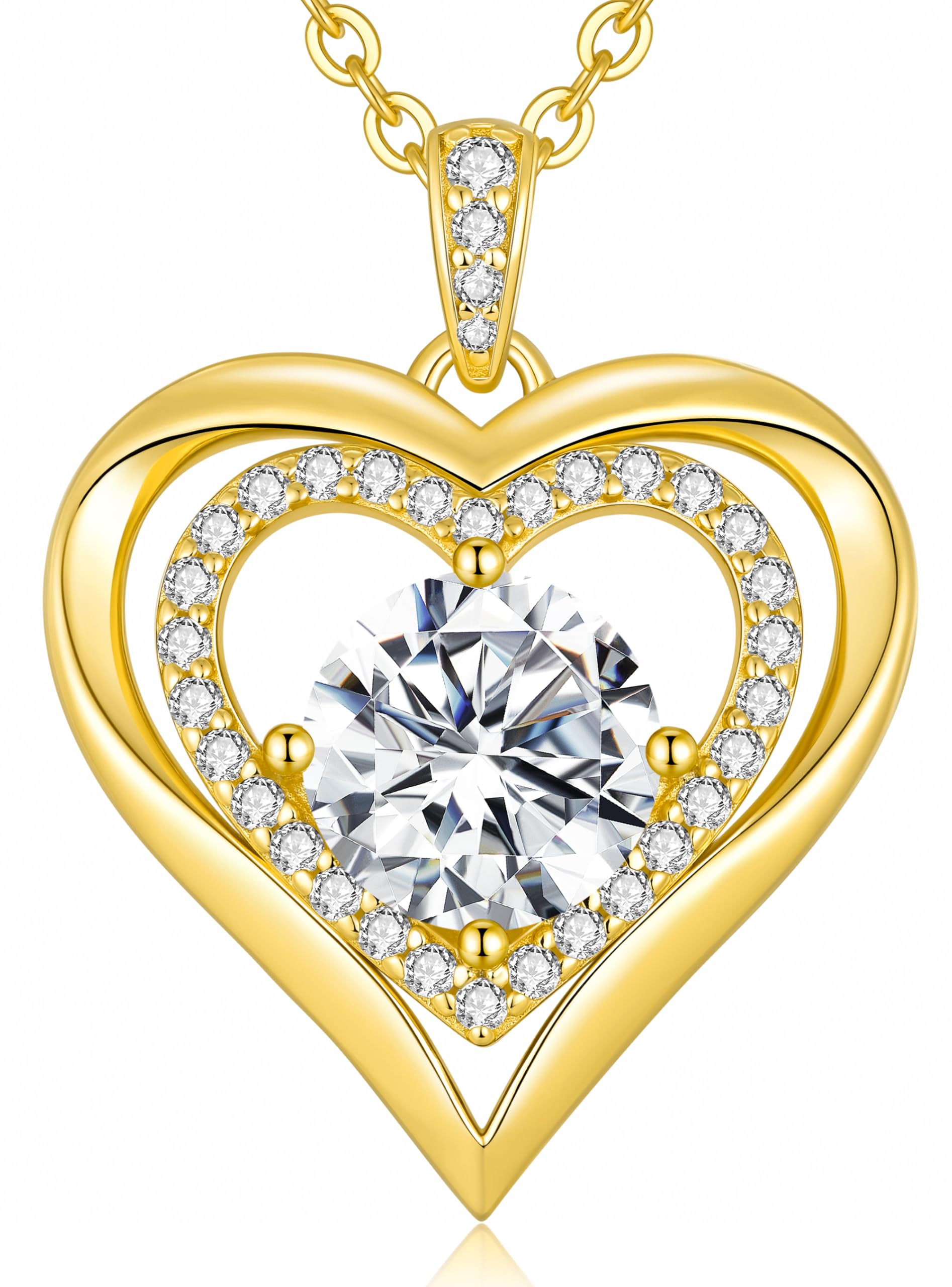 Moissanite Heart Pendant 925 Sterling Silver