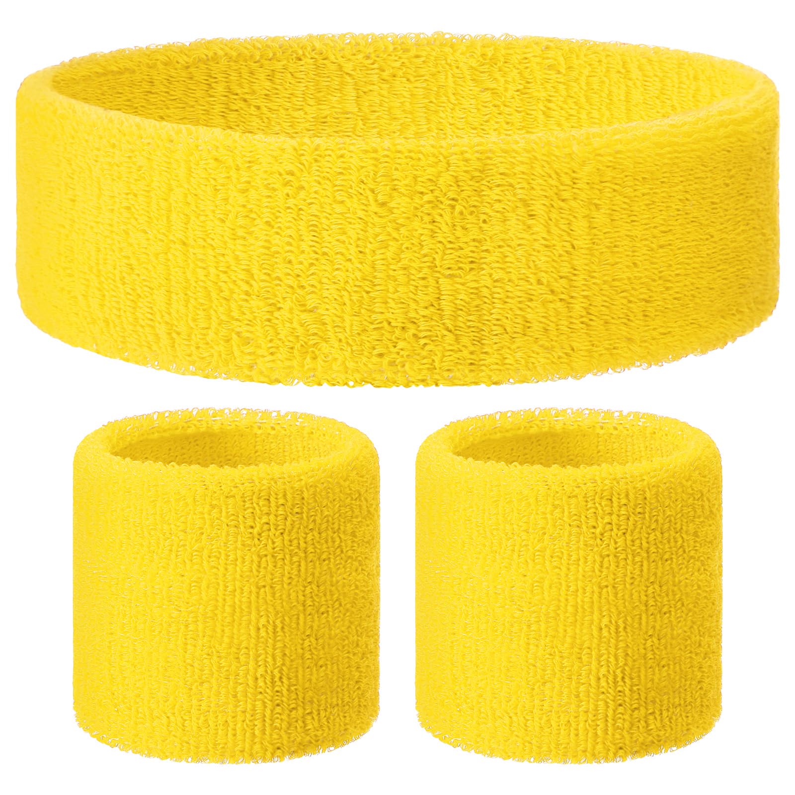 Knitgrip 3 Pack Neon Sweatbands Set Headband Wristband