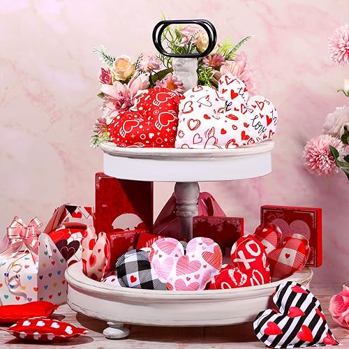 Miniatura 5 de 15 piezas de tela de peluche de San Valentín, corazones de San Valentín, decoración de corazones de San Valentín, decoración de corazones de San