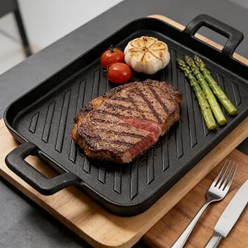 Cast Iron Grill Pan (9.9 x 6.6 inch)