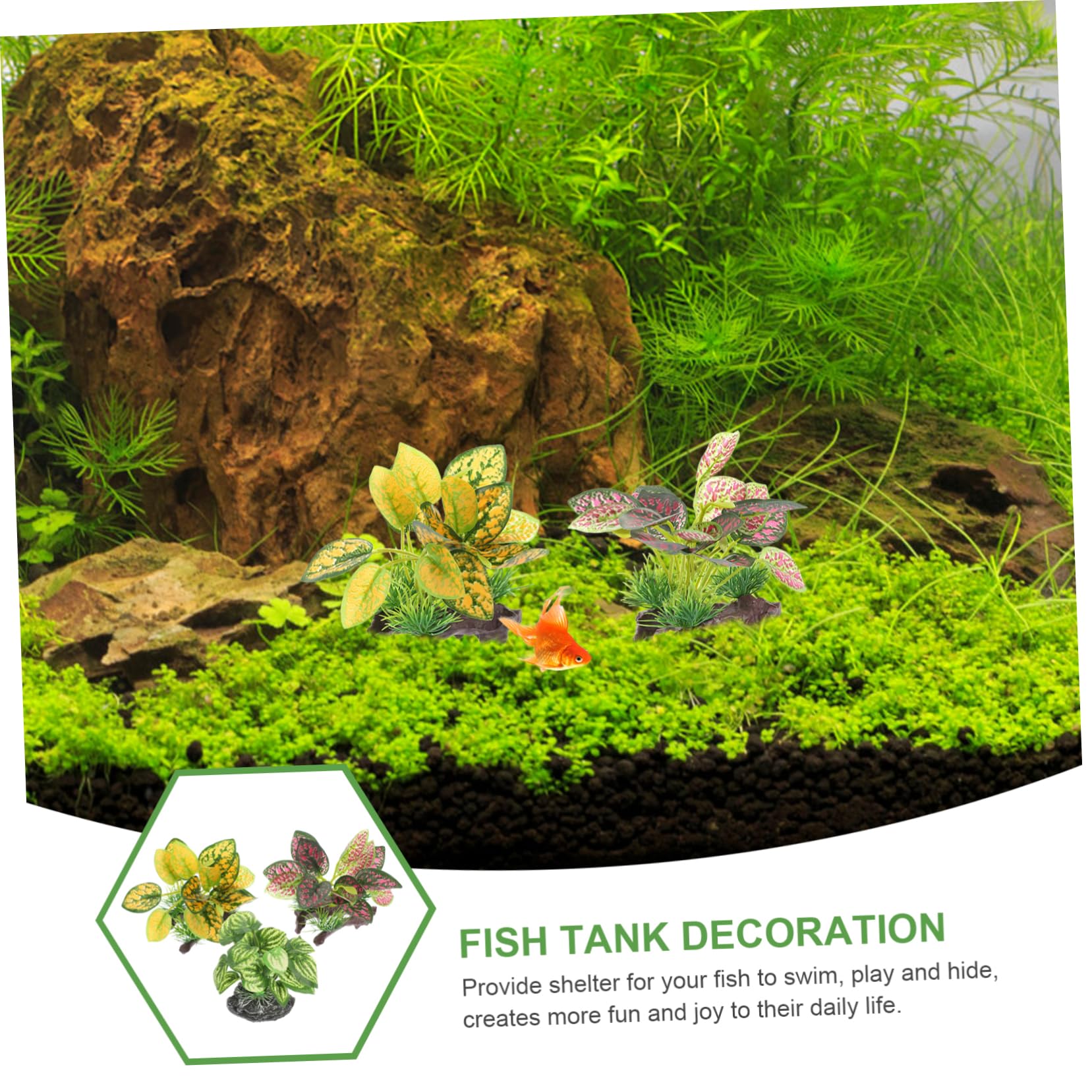 Zerodeko 3 Set Piante Paesaggistiche Per Acquari Pianta Finta Falso Cisterna Acquario Decorazioni Per Acquari Contenitori Piante Acquatiche Finte Impianto Di Simulazione Resina 3 Pezzi * 3