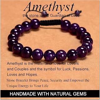Massive Beads Handmade Yoga Natural Stone Crystal Healing Power Energy Gifts for Unisex Adult Bracelet Macrame Adjustable