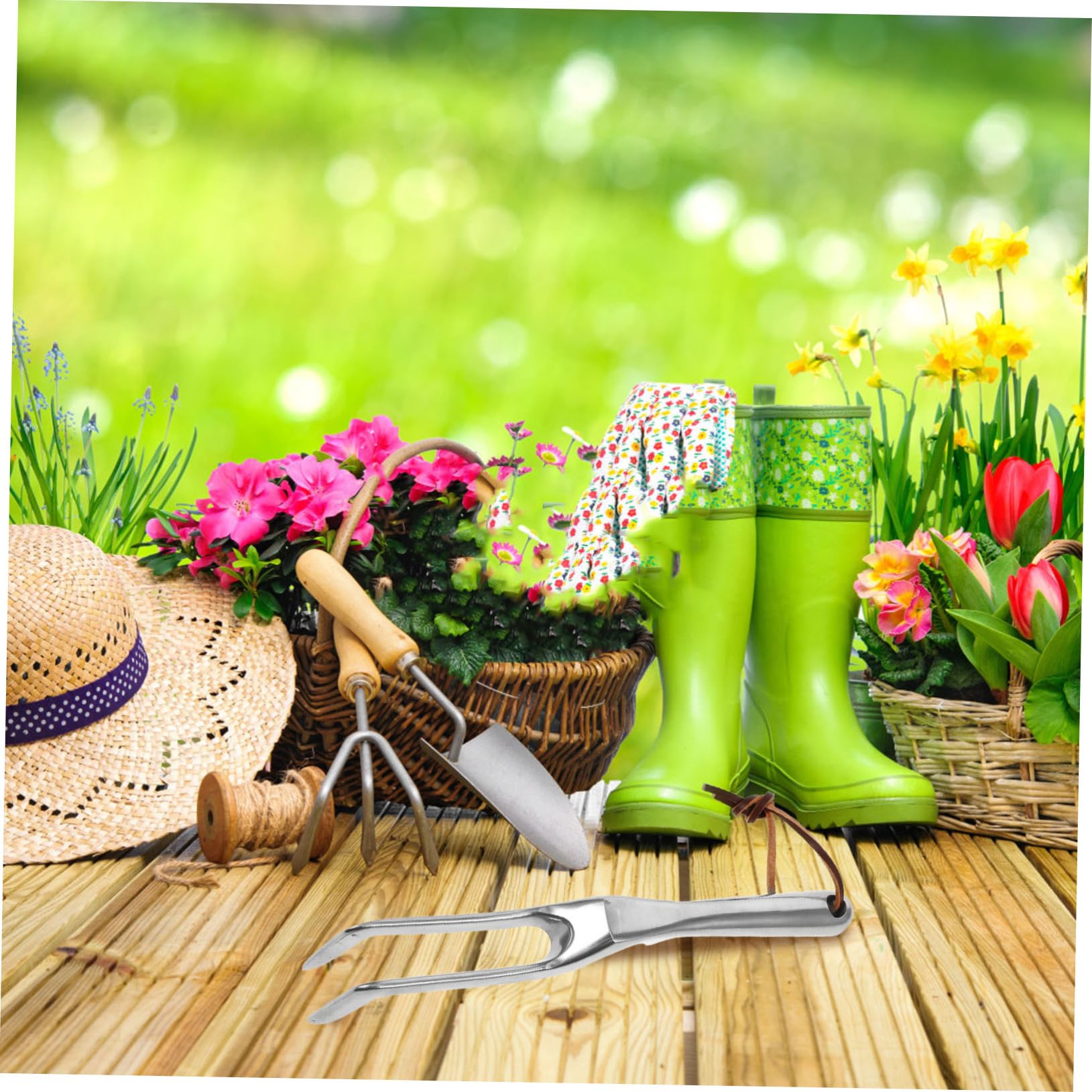 jojofuny 5stücke Gartenrechen Handwerkzeug Mit Ergonomischem Griff Kompakt Und Leicht Zum Jäten Und Lockern Von Erde Langlebig Und Stabil Für Garten Und Unterwegs