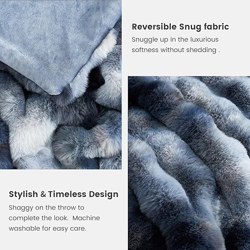 Miniatura 5 de Cozy Bliss Cobija decorativa de pelaje sintético, mullida, suave, afelpada, gruesa, con textura de burbujas, para sofá, dormitorio y sala de estar,