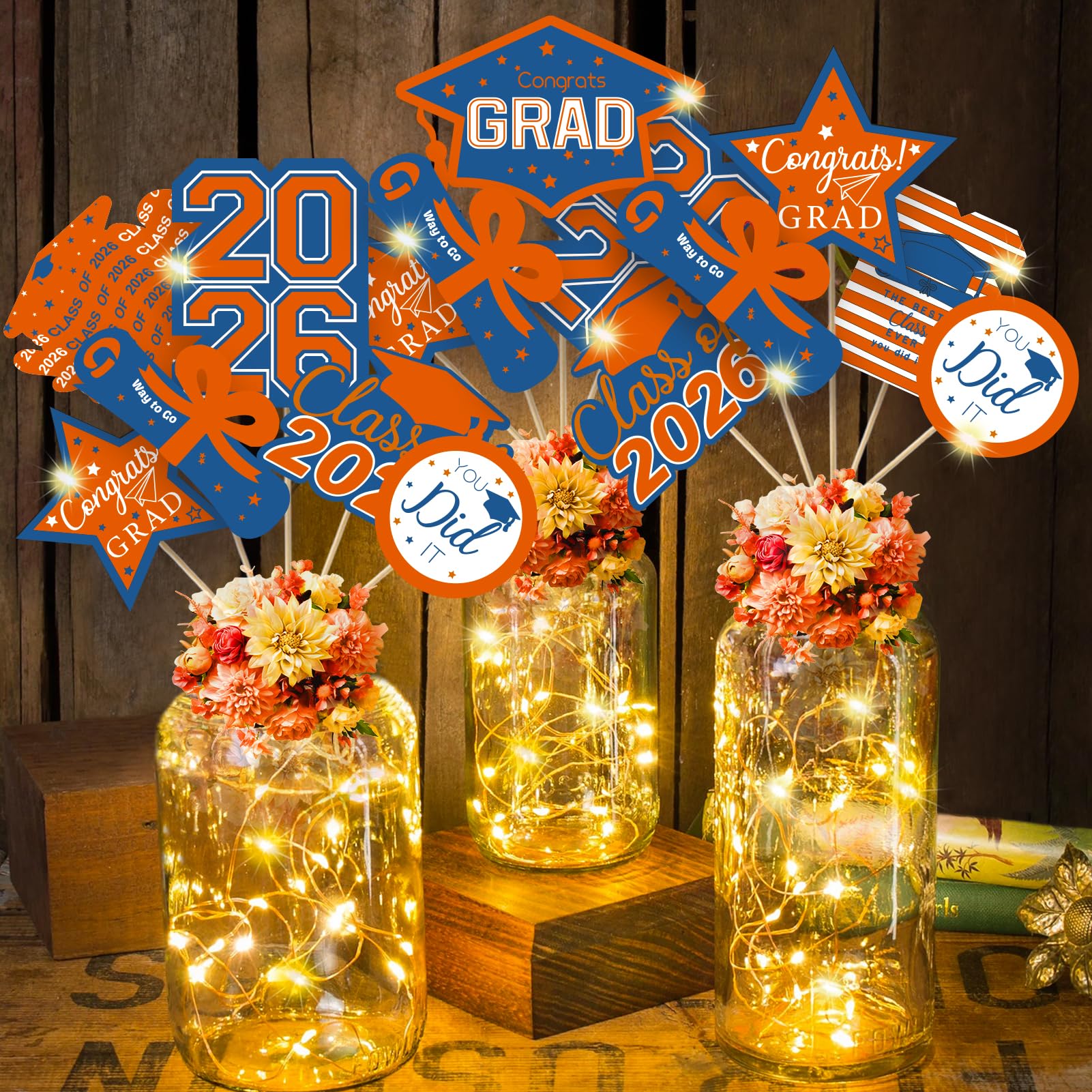 Snapklik.com : OuMuaMua Graduation Decorations Class Of 2026-30pcs Blue