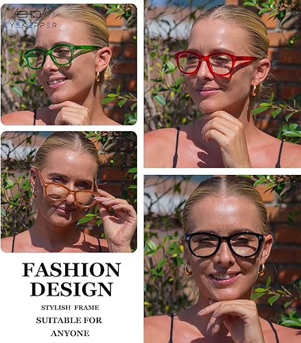 Miniatura 4 de Eyekepper Gafas de lectura con diseño de ojo de gato para mujer, paquete de 4 unidades, de gran tamaño