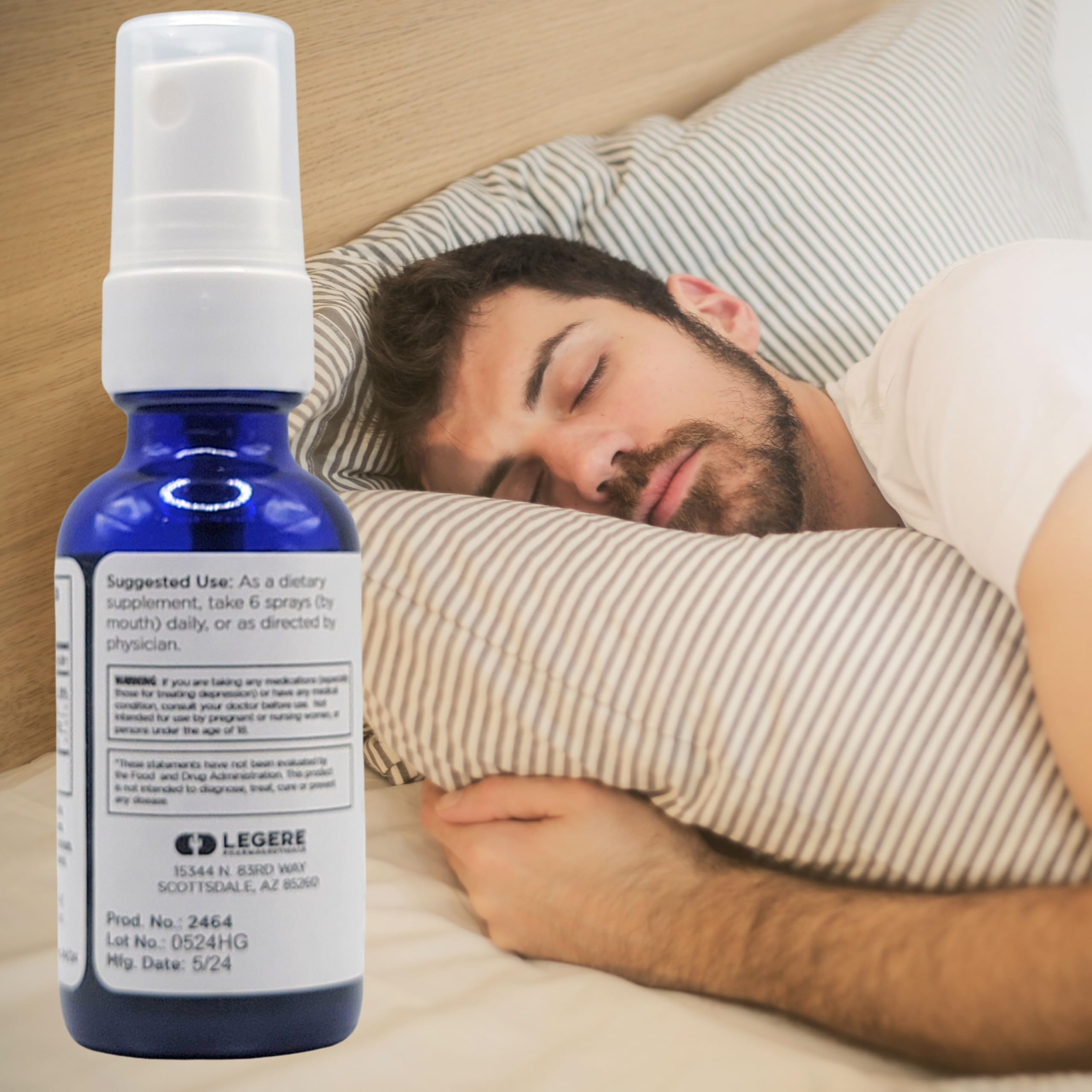Amazon.com: Legere Pharmaceuticals 5-HTP Plus GABA, B6, L-Carnitine  Supplement Spray 1 fl oz. Supports Sleep and Relaxation. : Health &  Household