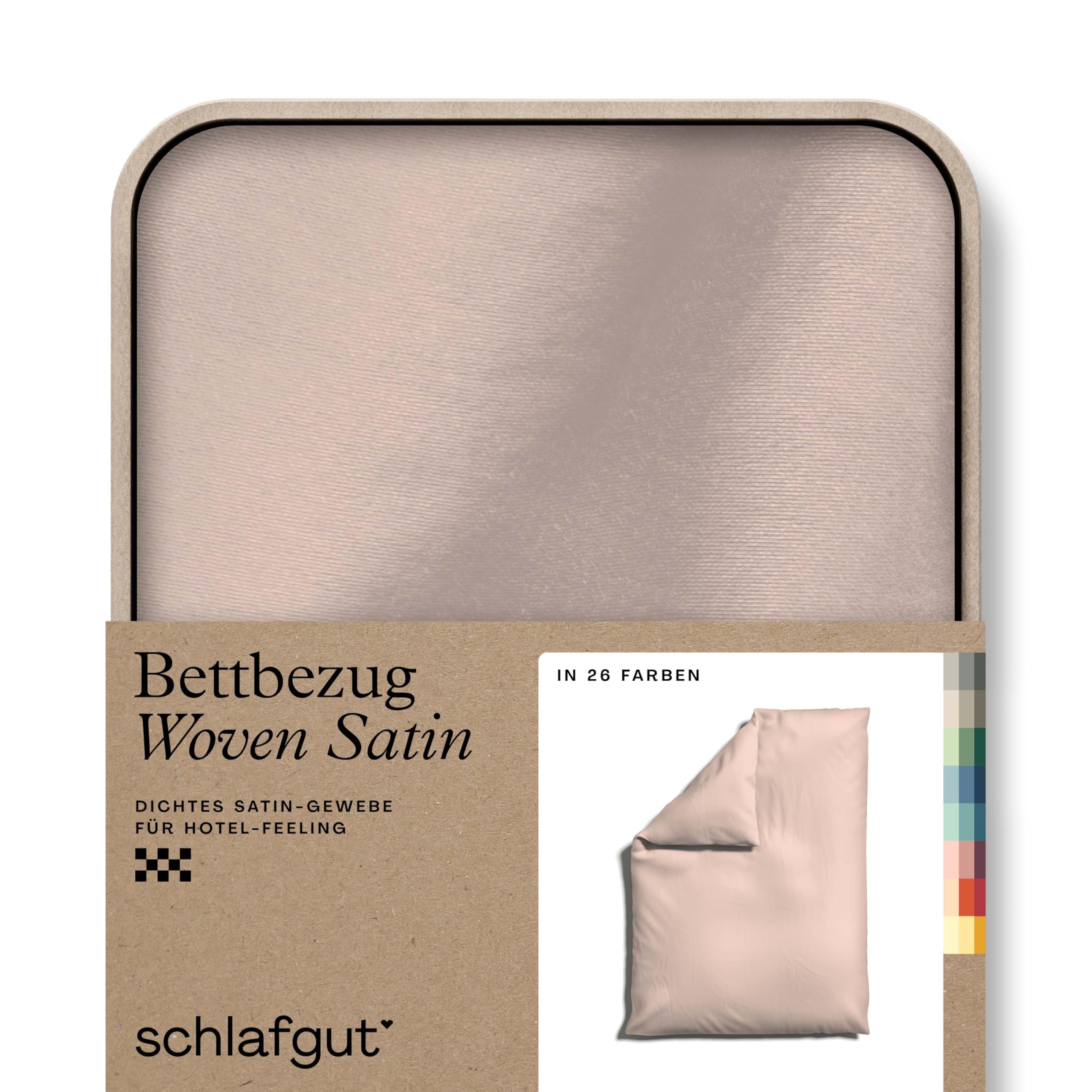 schlafgut Woven Satin Bettwäsche 155x220cm Bettdecke Bezug einzeln, Red Light Uni in Hotelqualität mit 100% Baumwolle