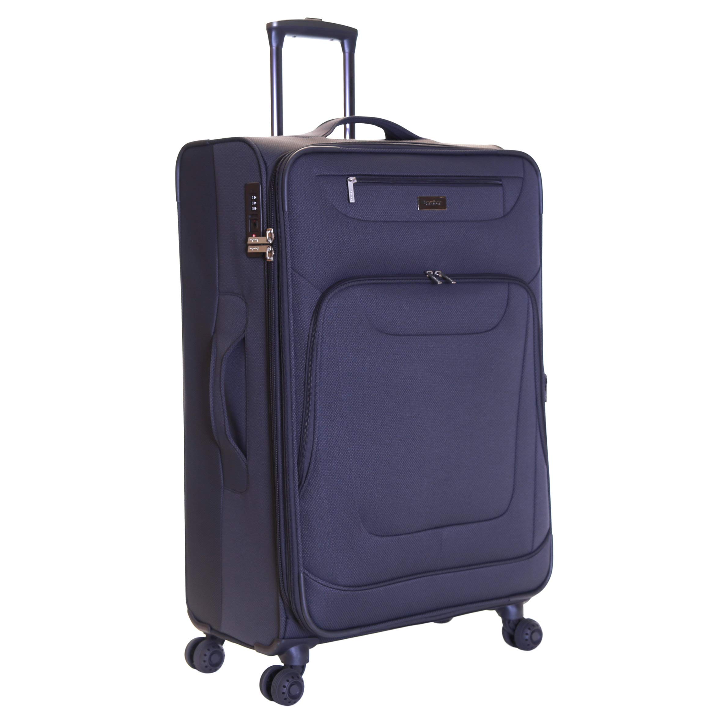 Karabar Extra Large Expandable Suitcase Luggage Bag Lightweight XL 78 cm 4.2 kg 105 litres Soft Shell with 4 Spinner Wheels and Integrated TSA Number Lock, Mayfair Grey