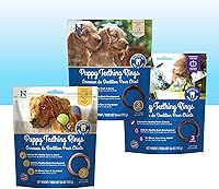 N-Bone Puppy Teething Rings Variety Pack: Chicken, Pumpkin, Peanut Butter - 9 Rings in 3 Bags for Teething Relief & Dental Health