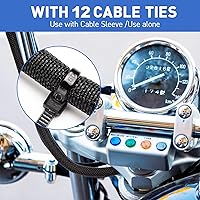 Vista 3 de Funda de gestión de cables para automóvil, telar de alambre dividido, resistente al calor, funda de cable de cargador de mascotas que no mastican