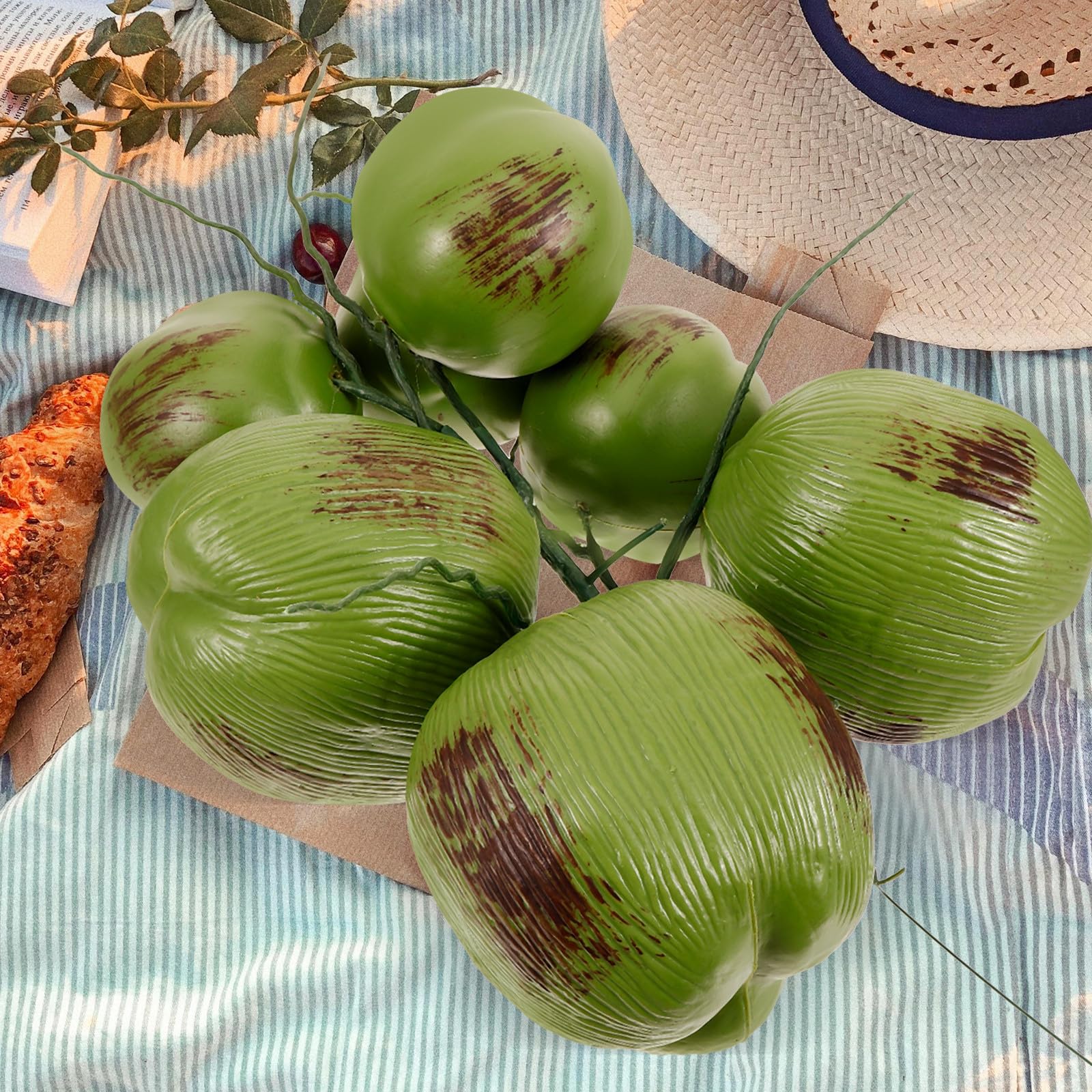 GALPADA Künstliches Kokosnuss Fruchtmodell mit Lebensechtem Design und Verarbeitung aus Kunststoff für Sommerfest und Kreative Dekoration zu Hause