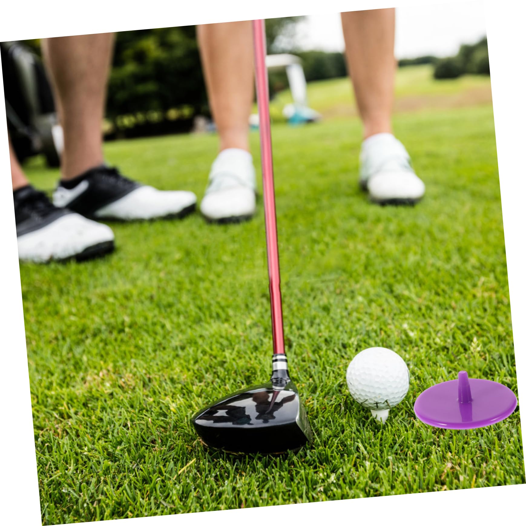 KOMBIUDA 100 Stück Farbige Golfballmarker aus Kunststoff Rund Tragbar und Einfach im Boden zu Platzieren für Präzise Positionierungsmarkierungen Beim Golfspielen Zufällige Farbe