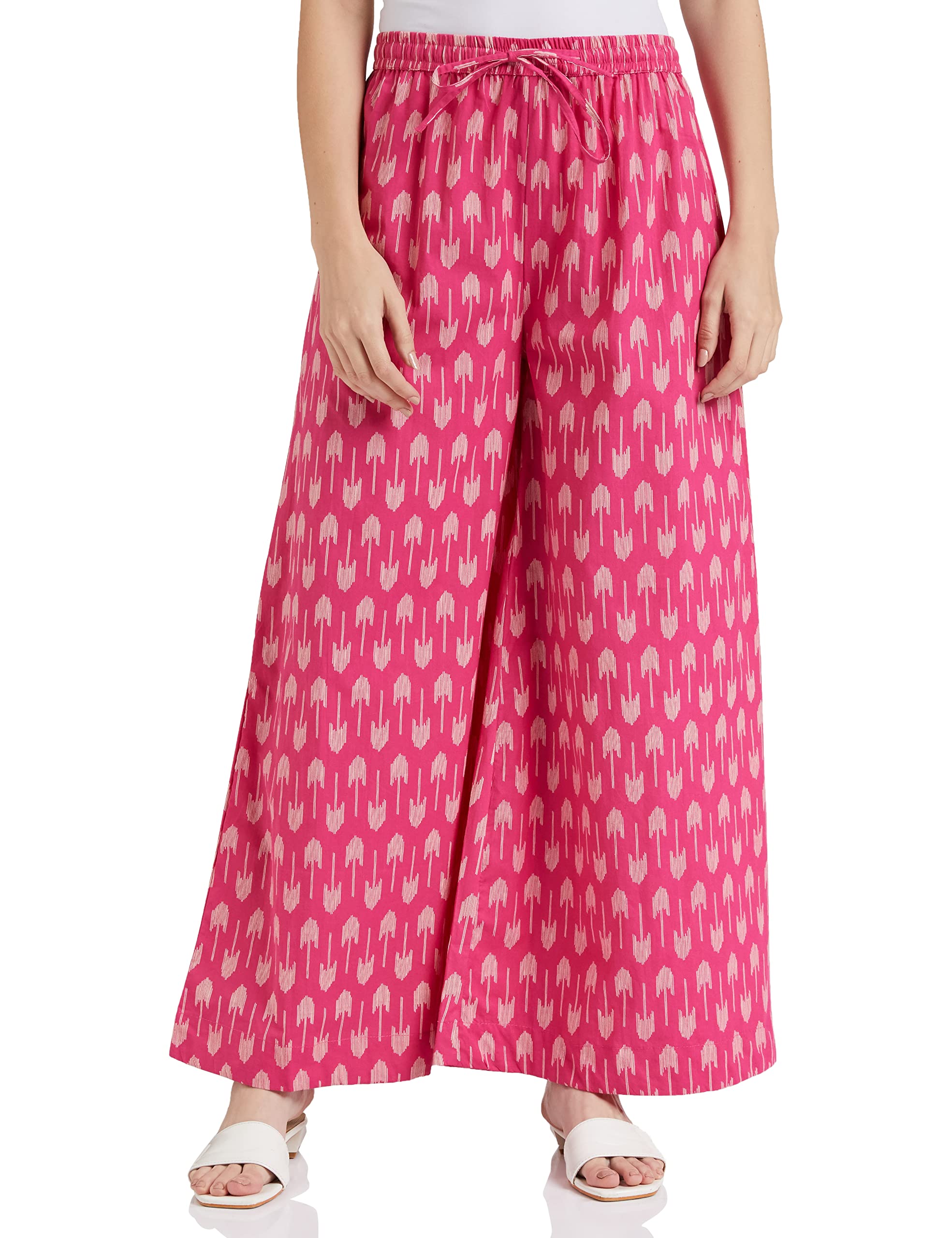 Women's Relaxed Cotton Flared Palazzo | Available in Plus Size