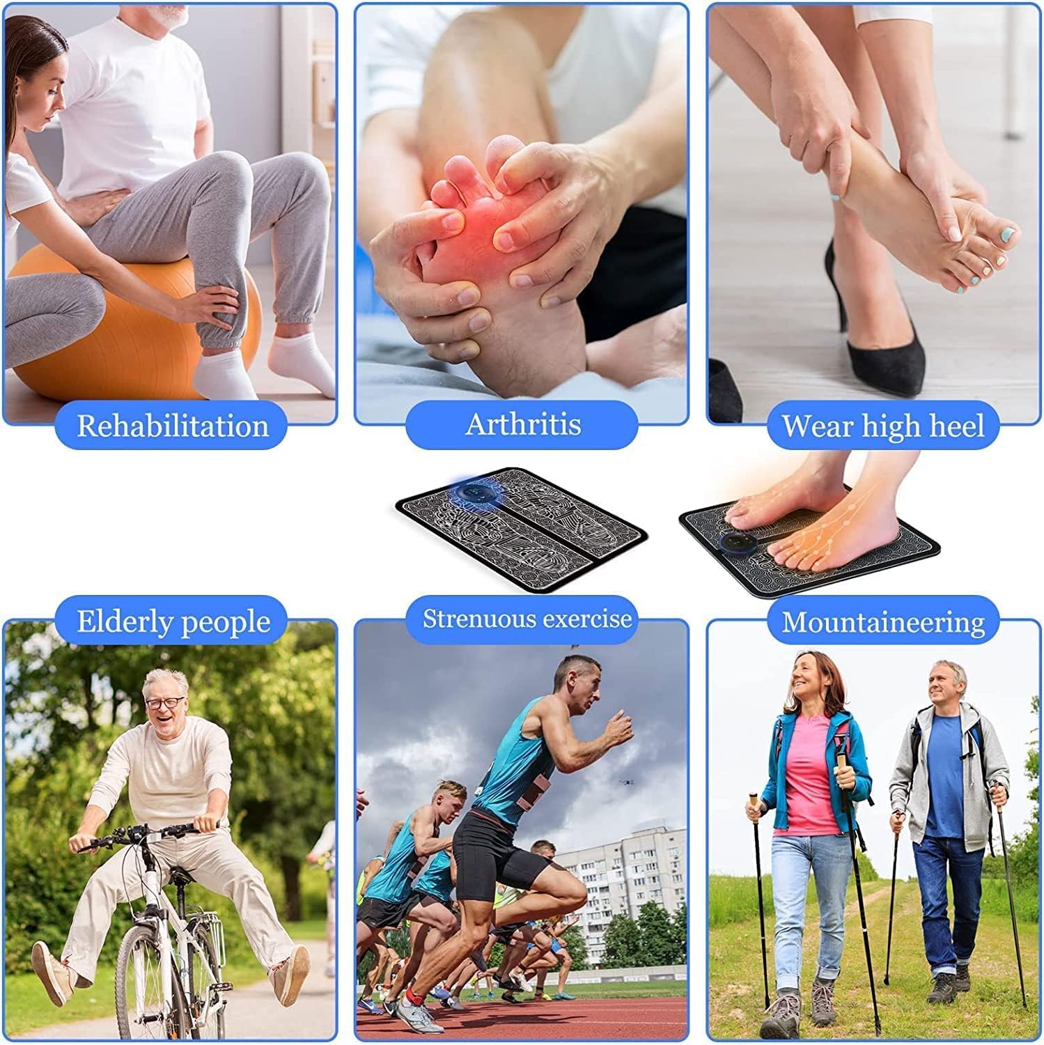 Foot Massager Wireless EMS Massage Machine. Rechargeable, portable, and foldable design. 8 modes, 19 intensity levels for ultimate pain relief Foot Massager Pain Relief Wireless Foot Massager Wireless EMS Massage Machine. Rechargeable, portable, and foldable design. 8 modes, 19 intensity levels for ultimate pain relief Foot Massager Pain Relief Wireless